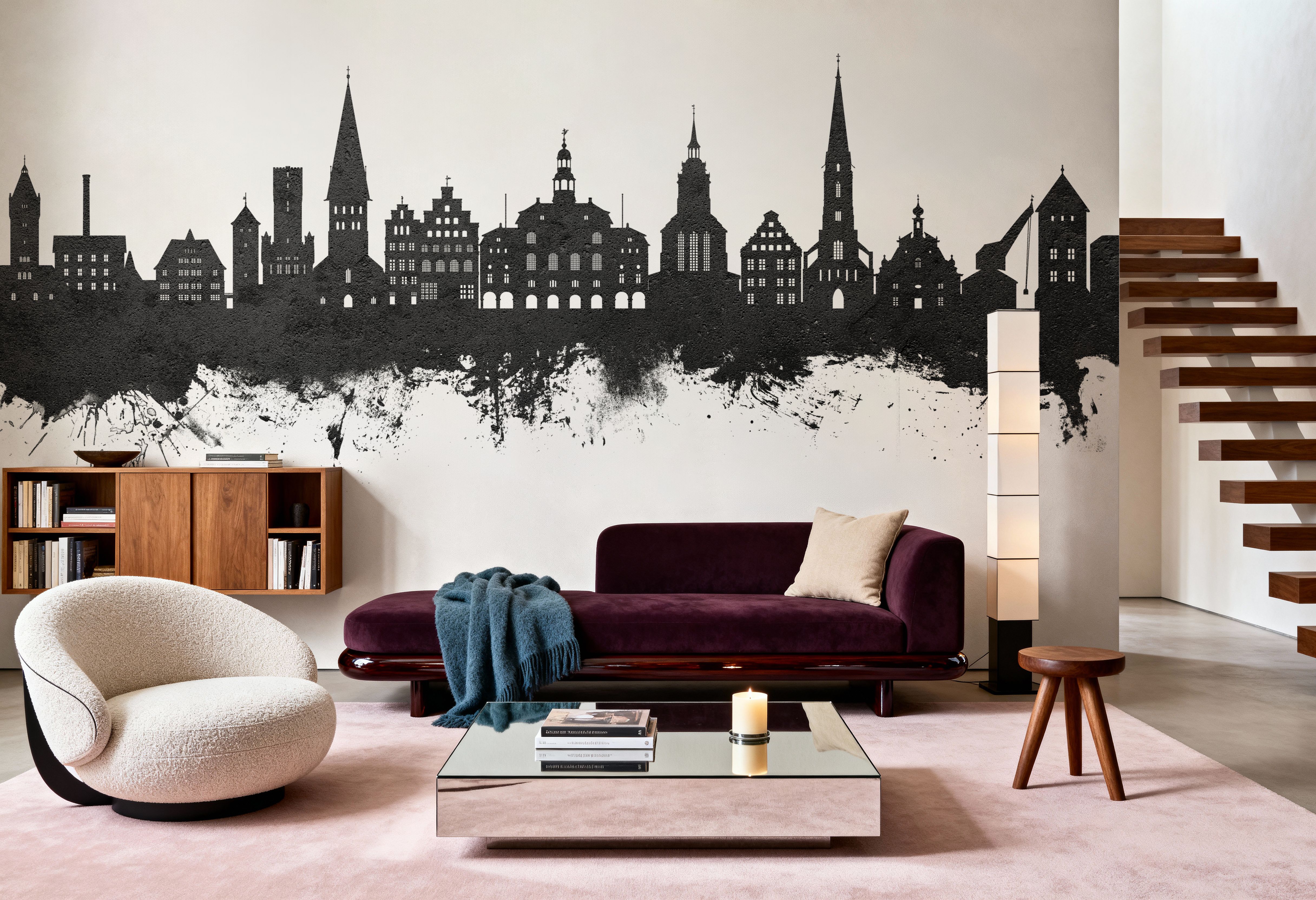 Lüneburg Germany Skyline Black & White