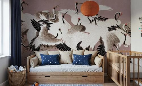 Japanese Flock of Cranes, Rosebud