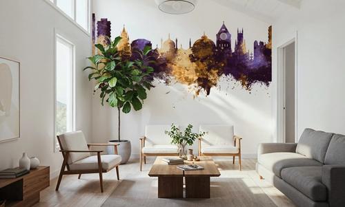 Brighton England Skyline Purple & Gold