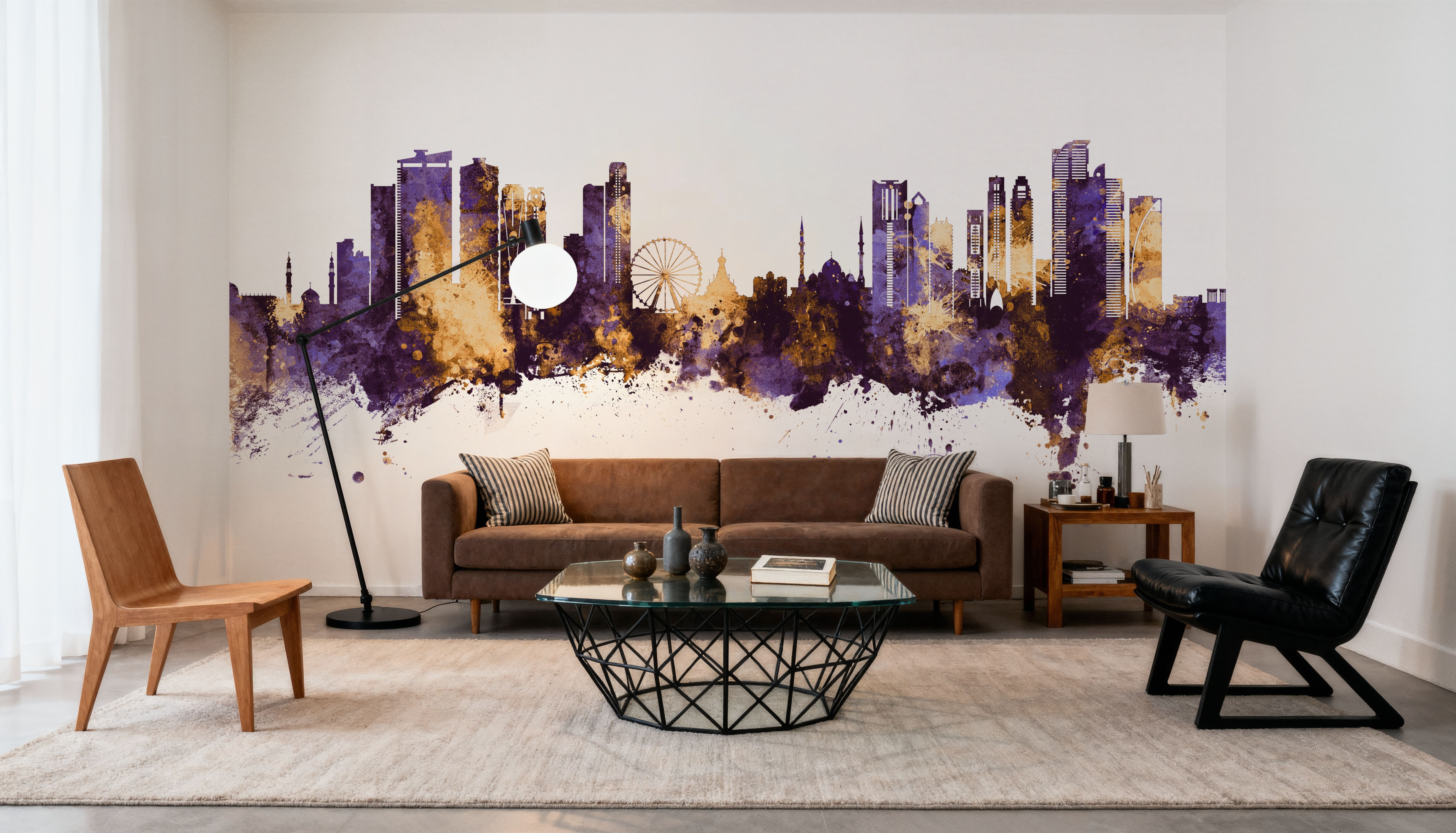 Sharjah Skyline Purple & Gold