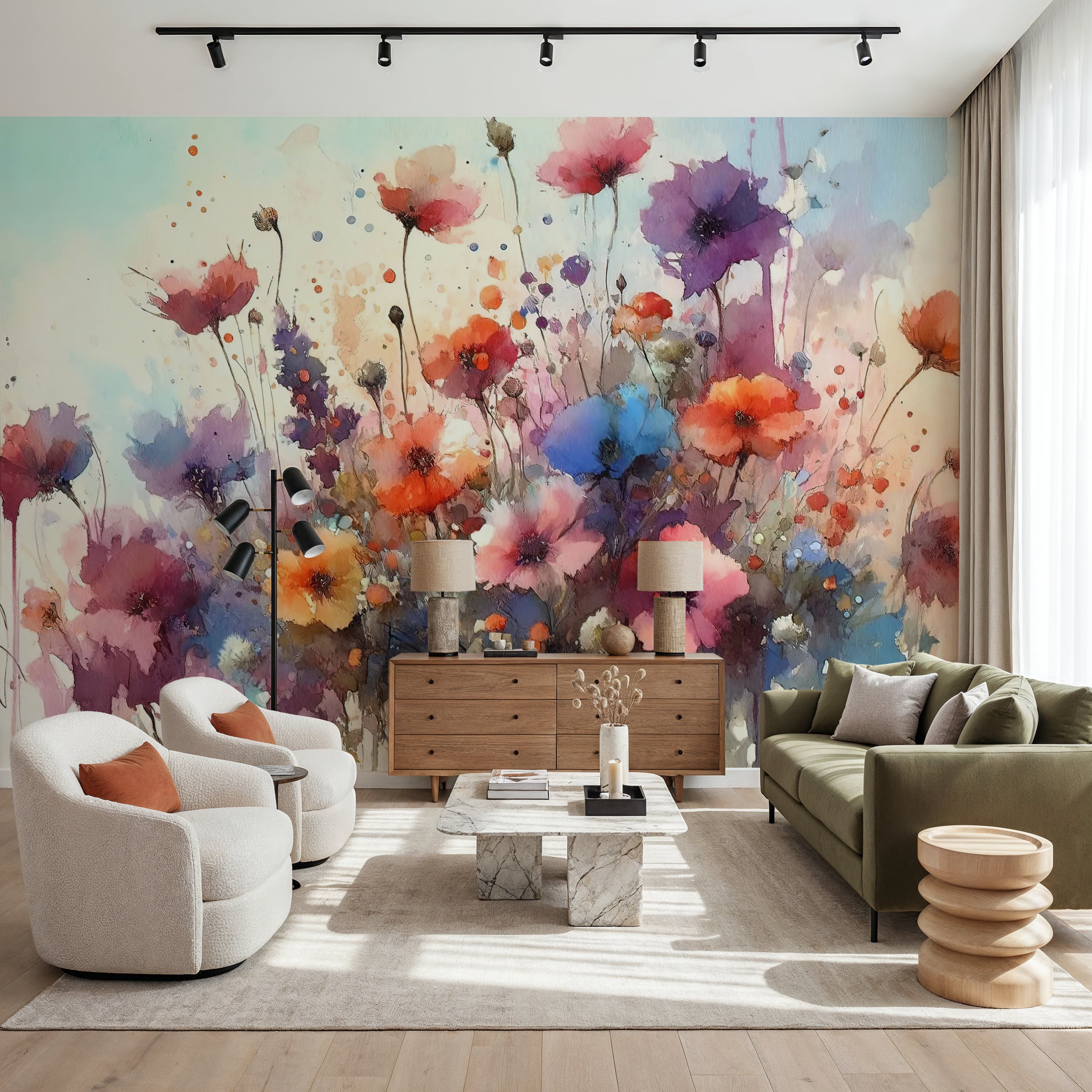 Vibrant Meadow of Wildflowers in Bloom