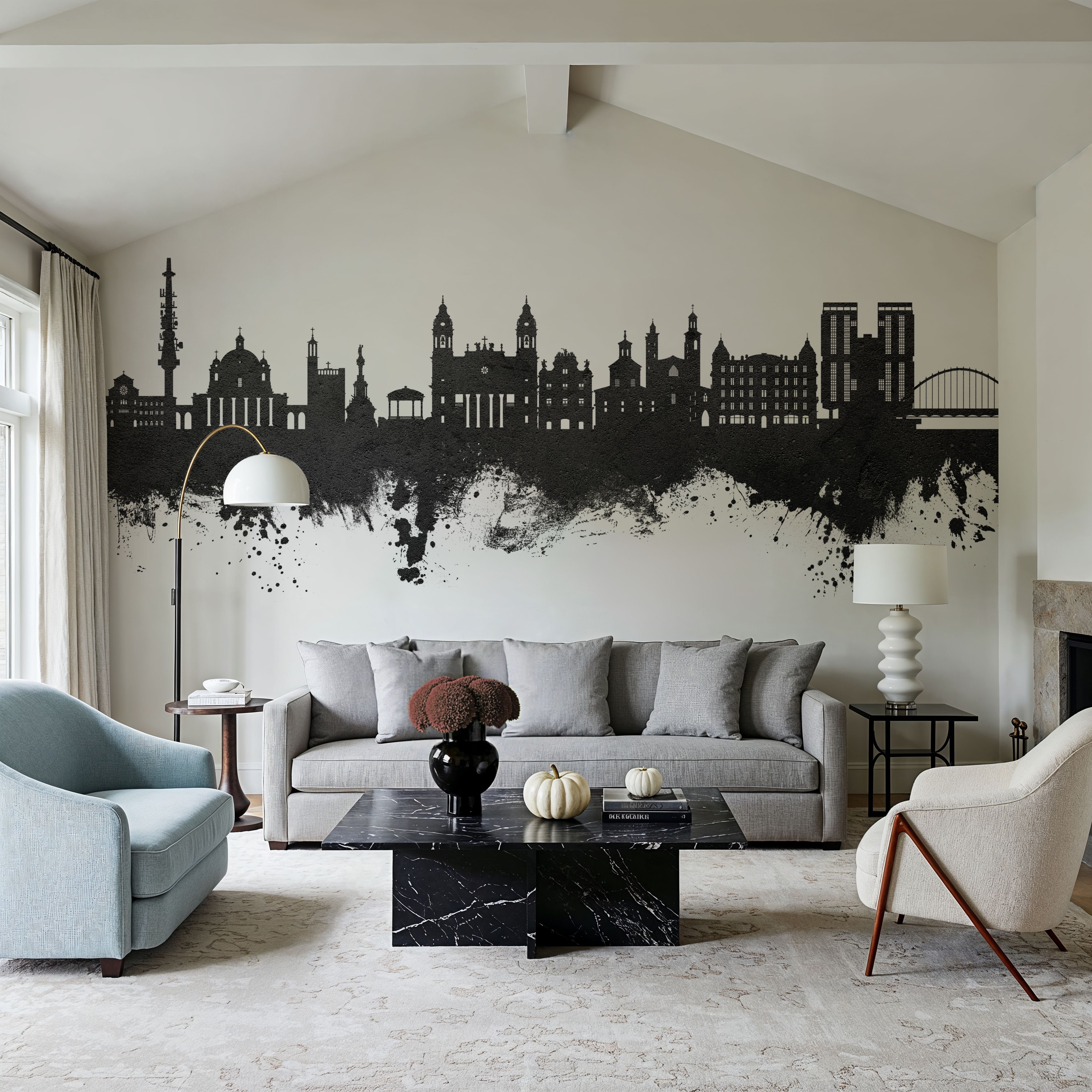 Pamplona Spain Skyline Black & White