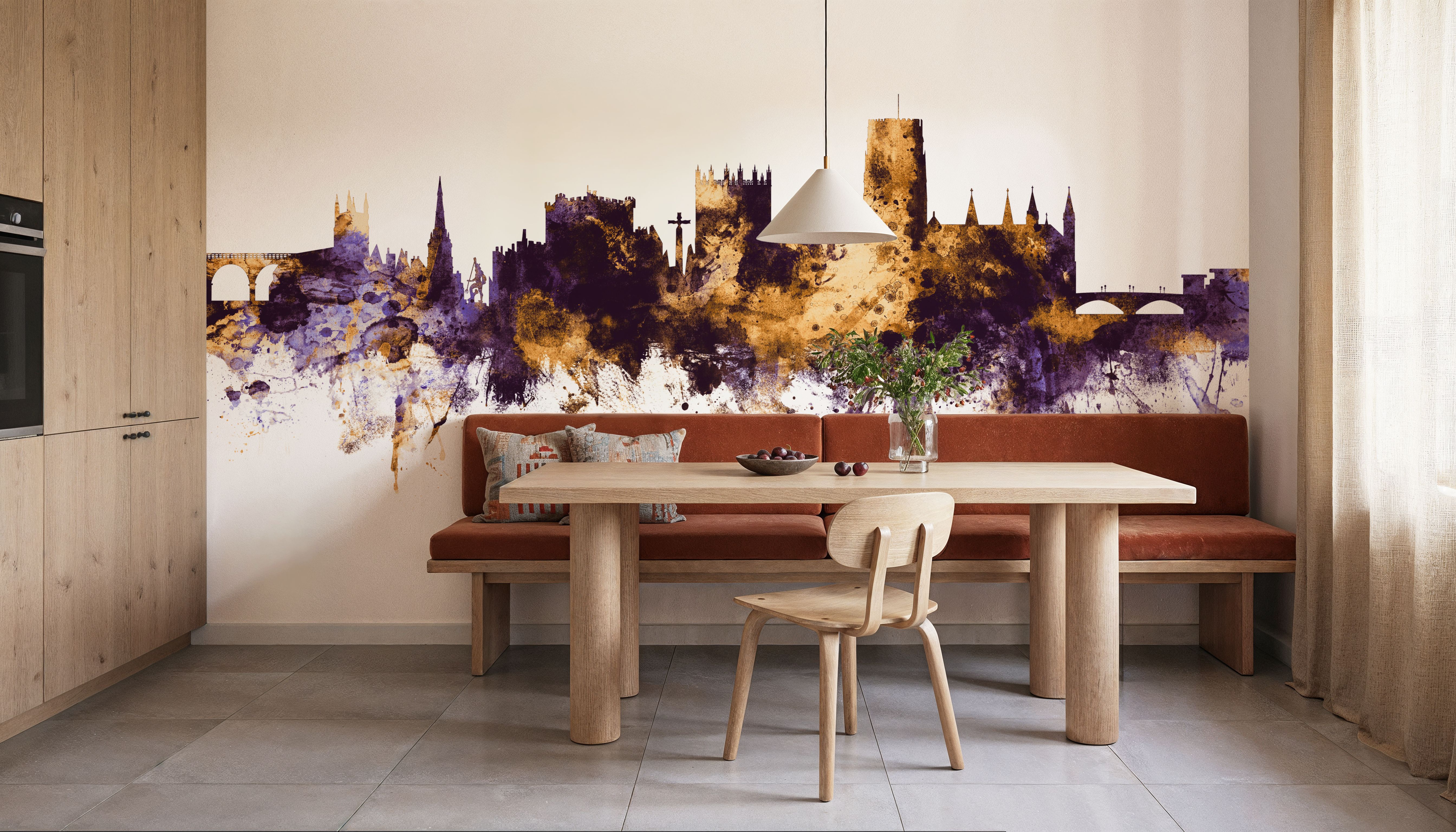 Durham England Skyline Purple & Gold