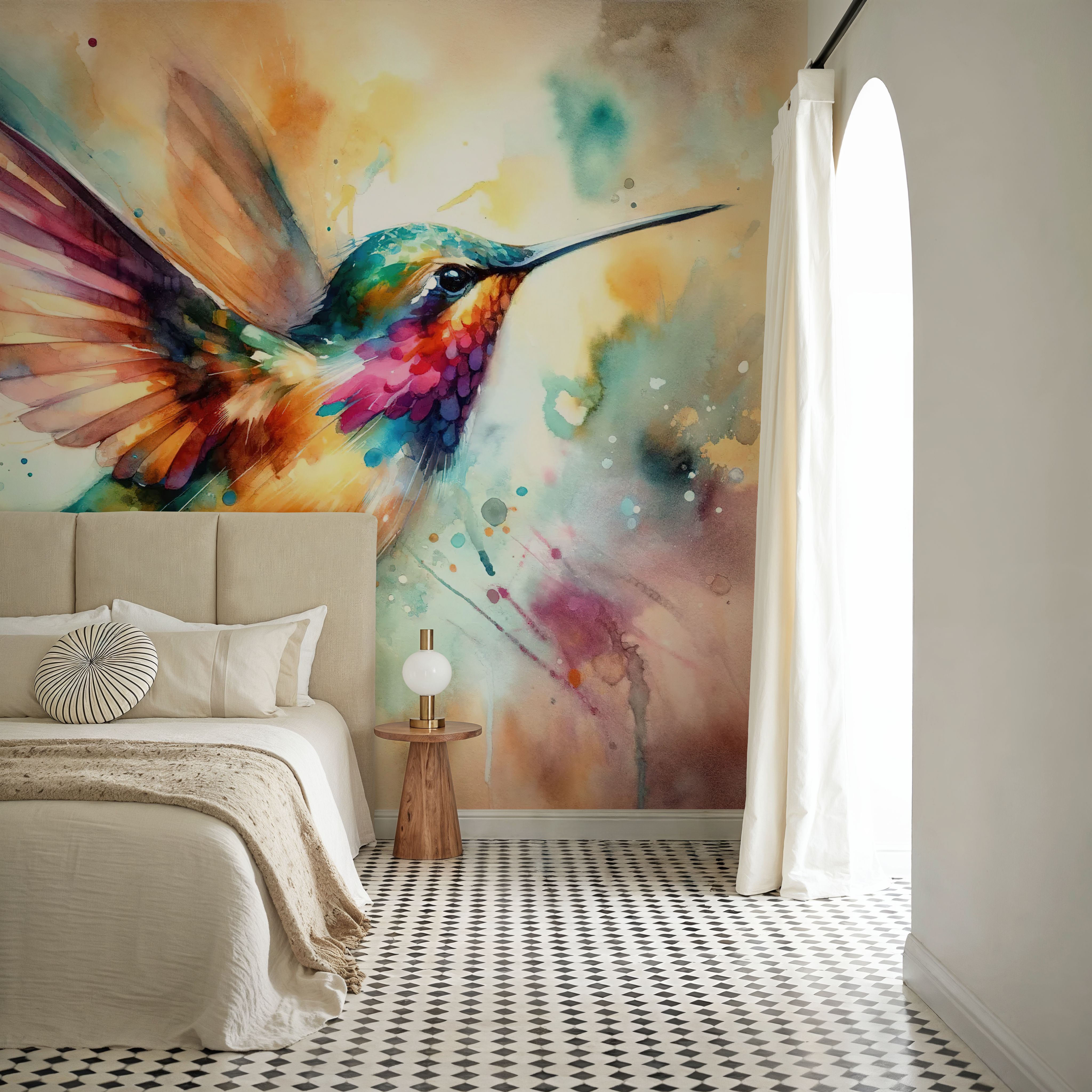Iridescent Hummingbird Mid Flight