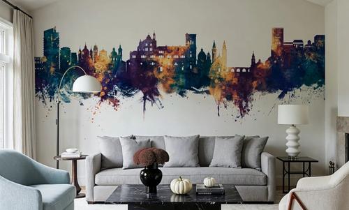 Granada Spain Skyline Blue & Bronze