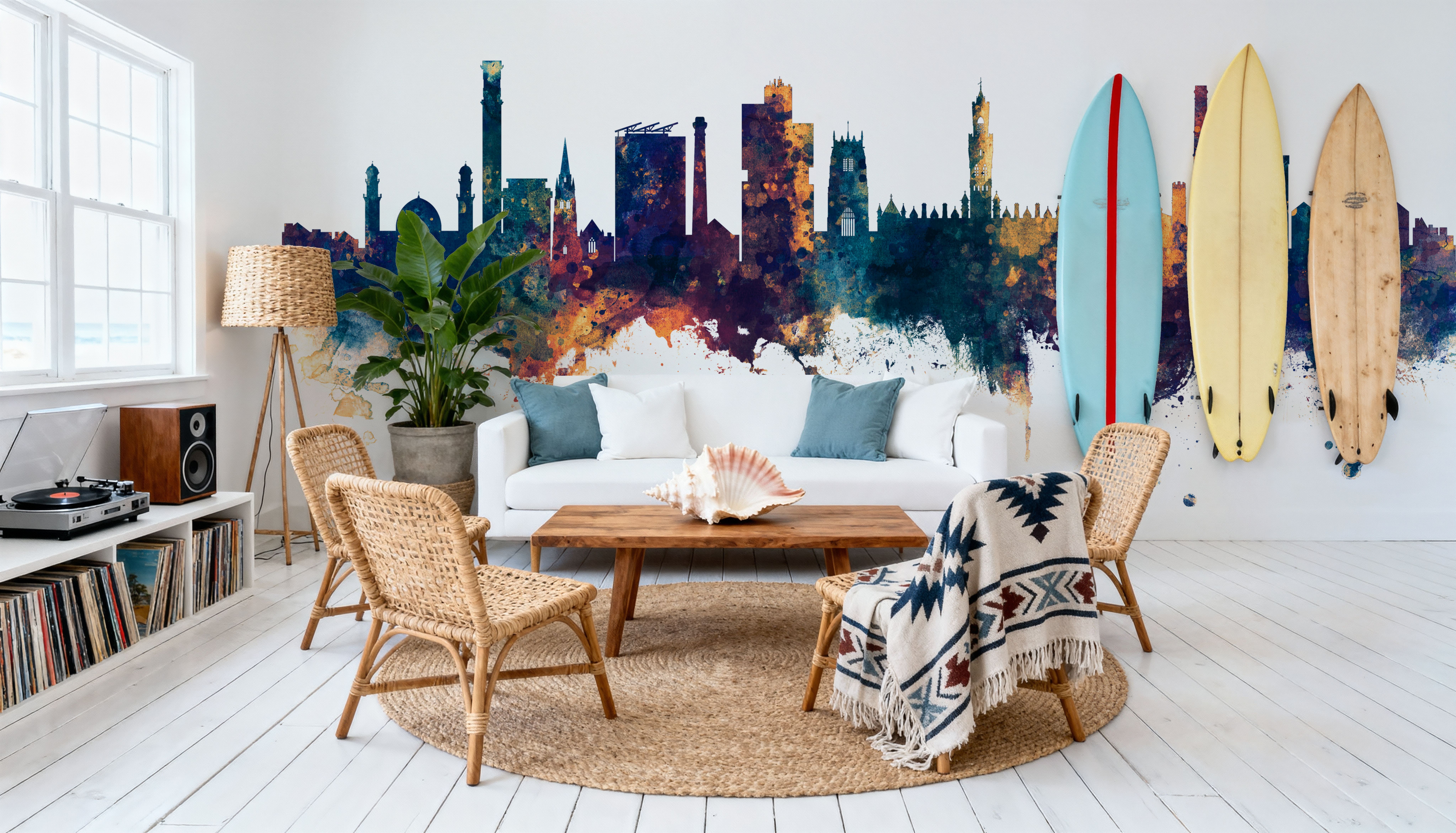 Bradford England Skyline Blue & Bronze