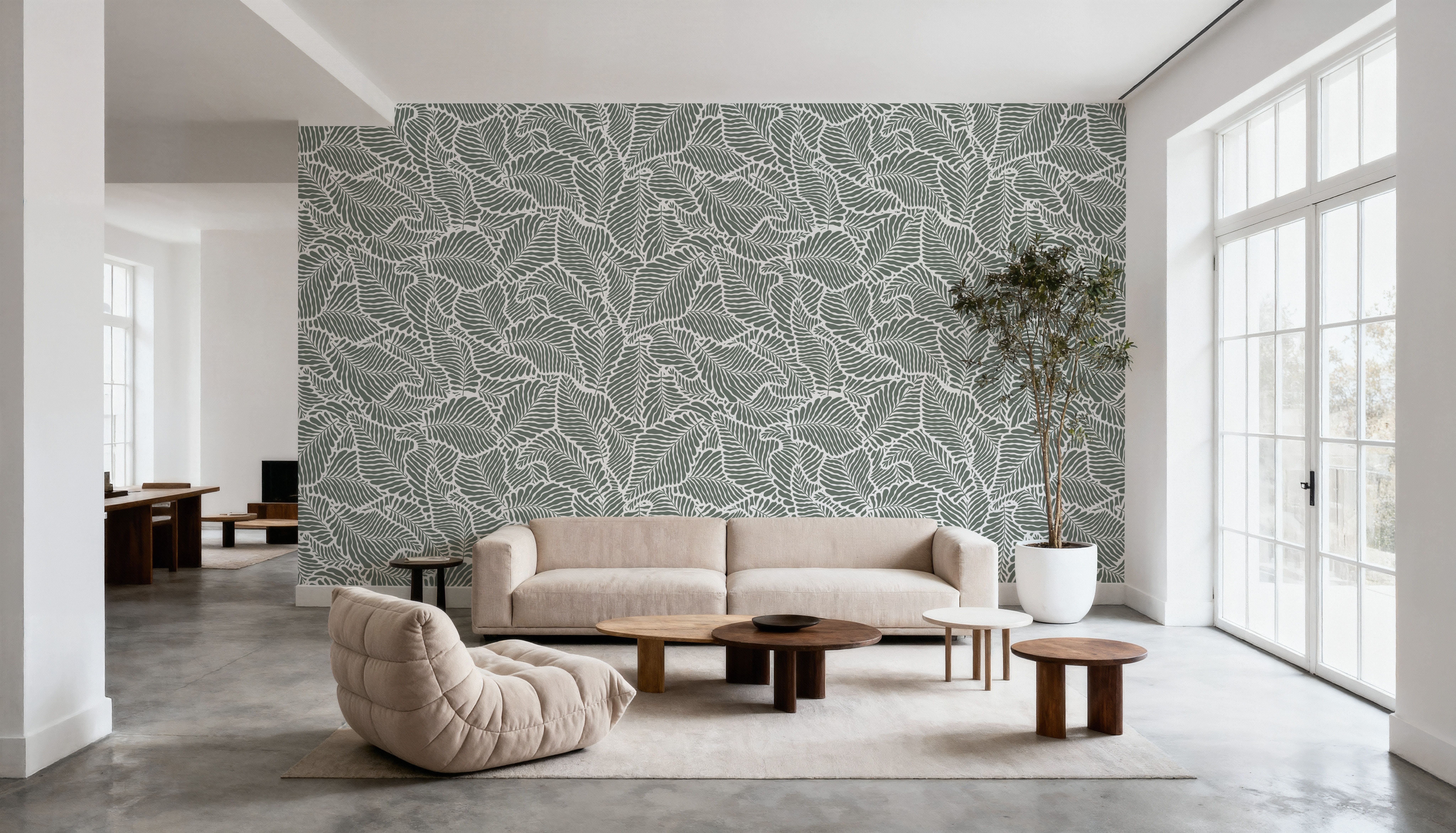 Fern Cut-Outs Pattern, Khaki
