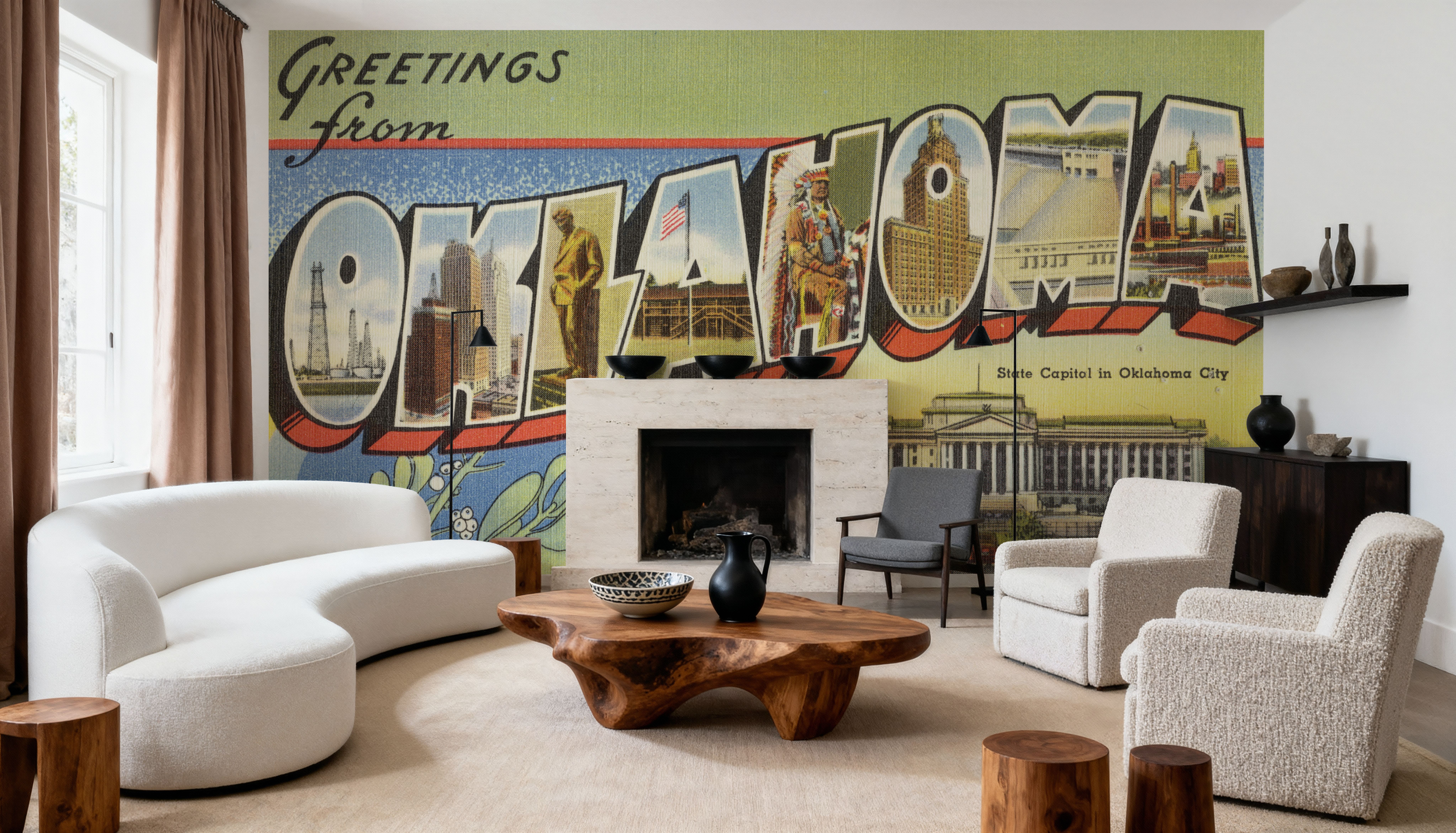 Greetings from Oklahoma - Screenprint Postcard