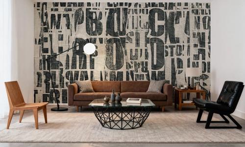 Letterpress Vintage Newspaper Collage, Black
