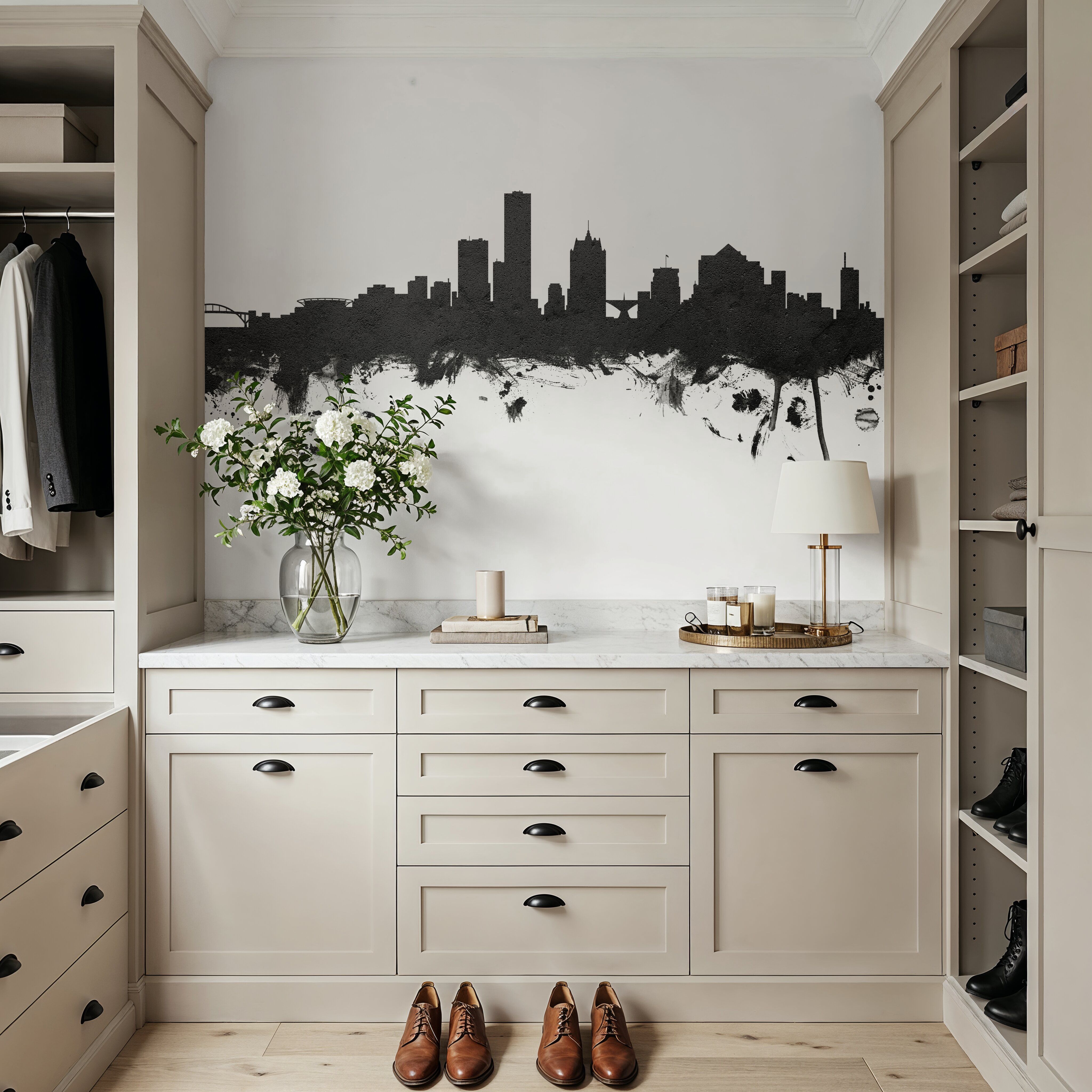 Milwaukee Wisconsin Skyline Black & White