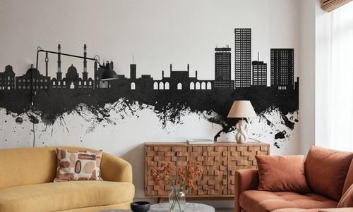 Kabul Afghanistan Skyline Black & White