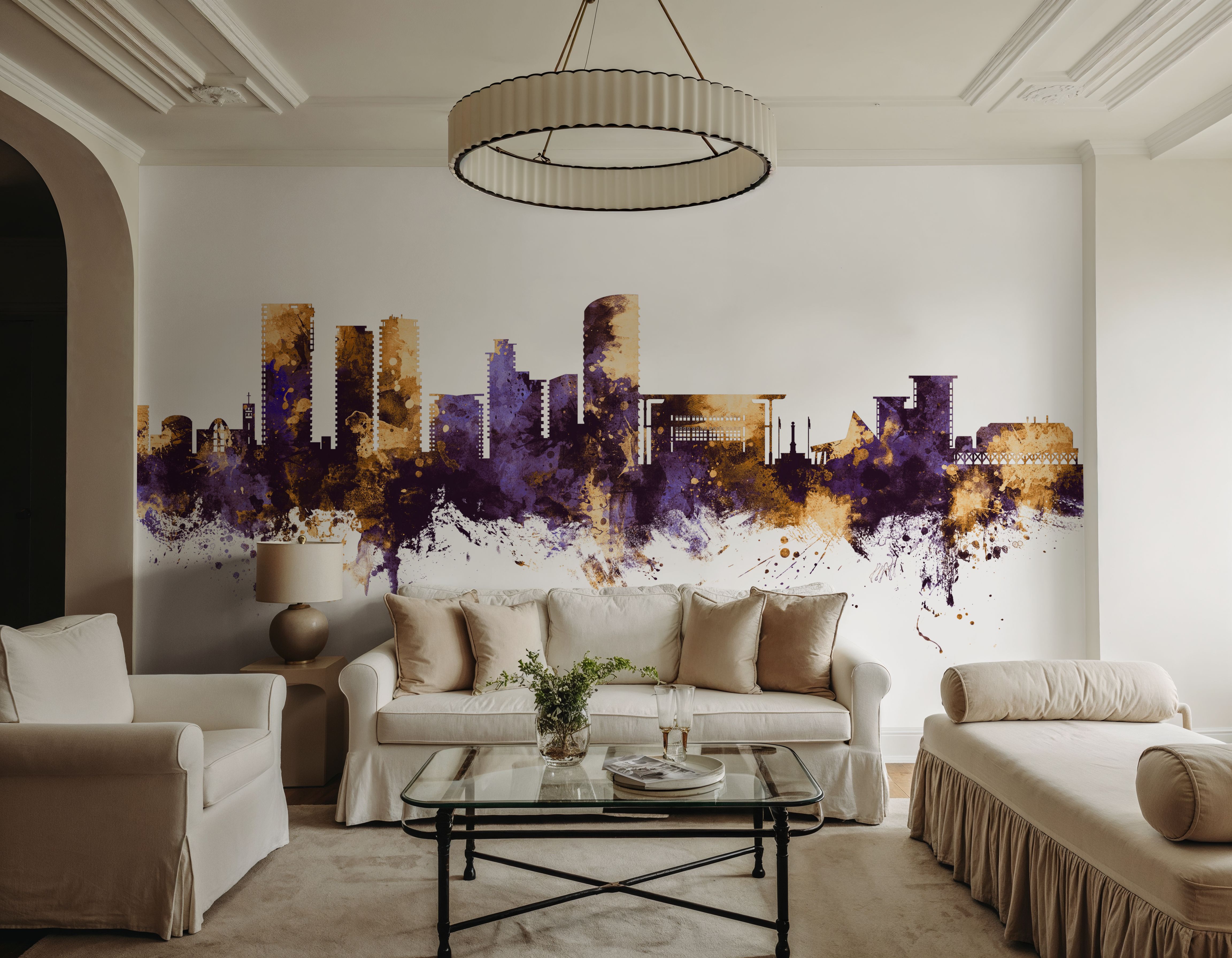 Darwin Australia Skyline Purple & Gold