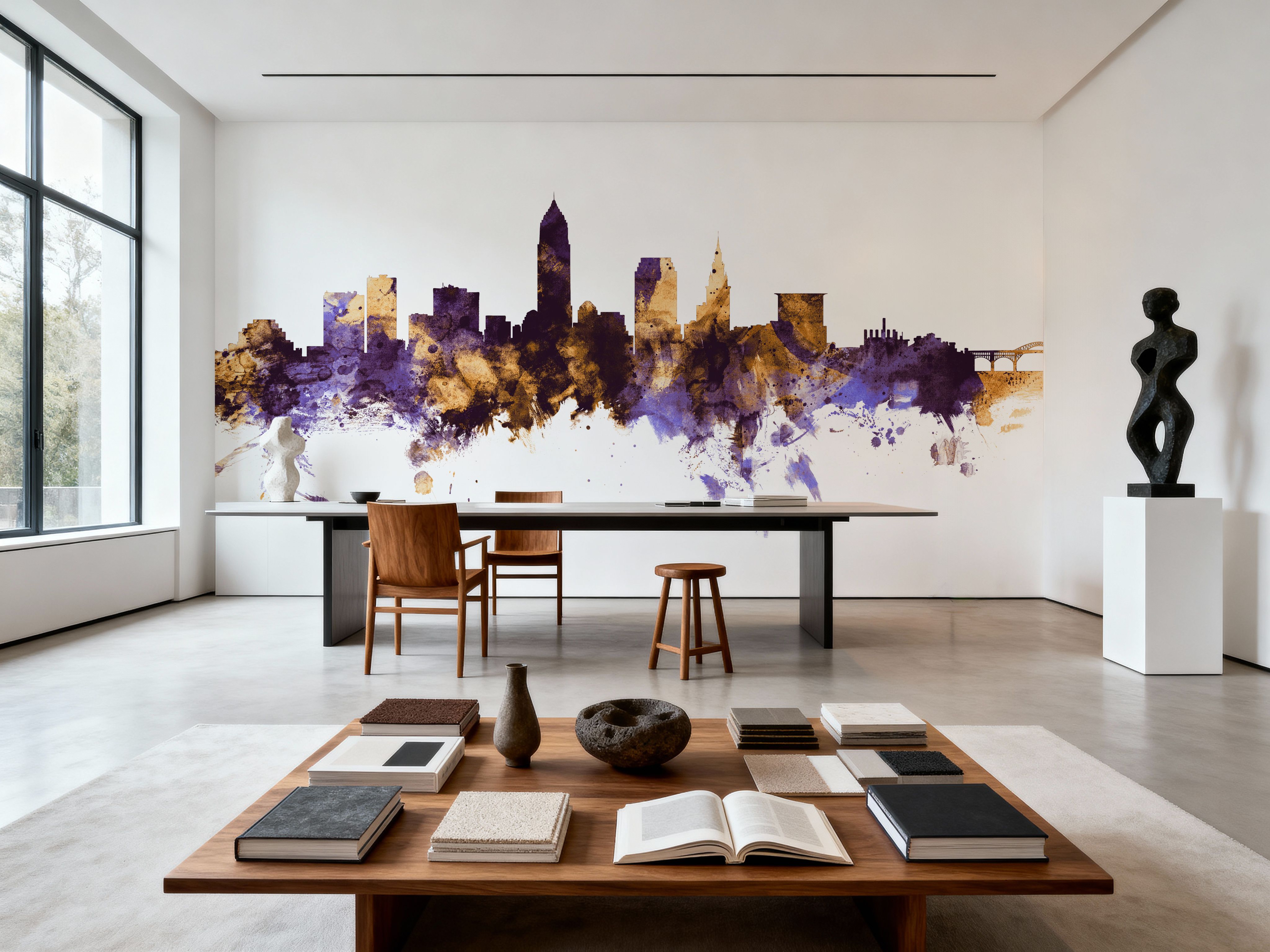 Cleveland Ohio Skyline Purple & Gold