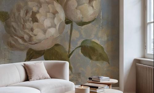 Peony on Blue