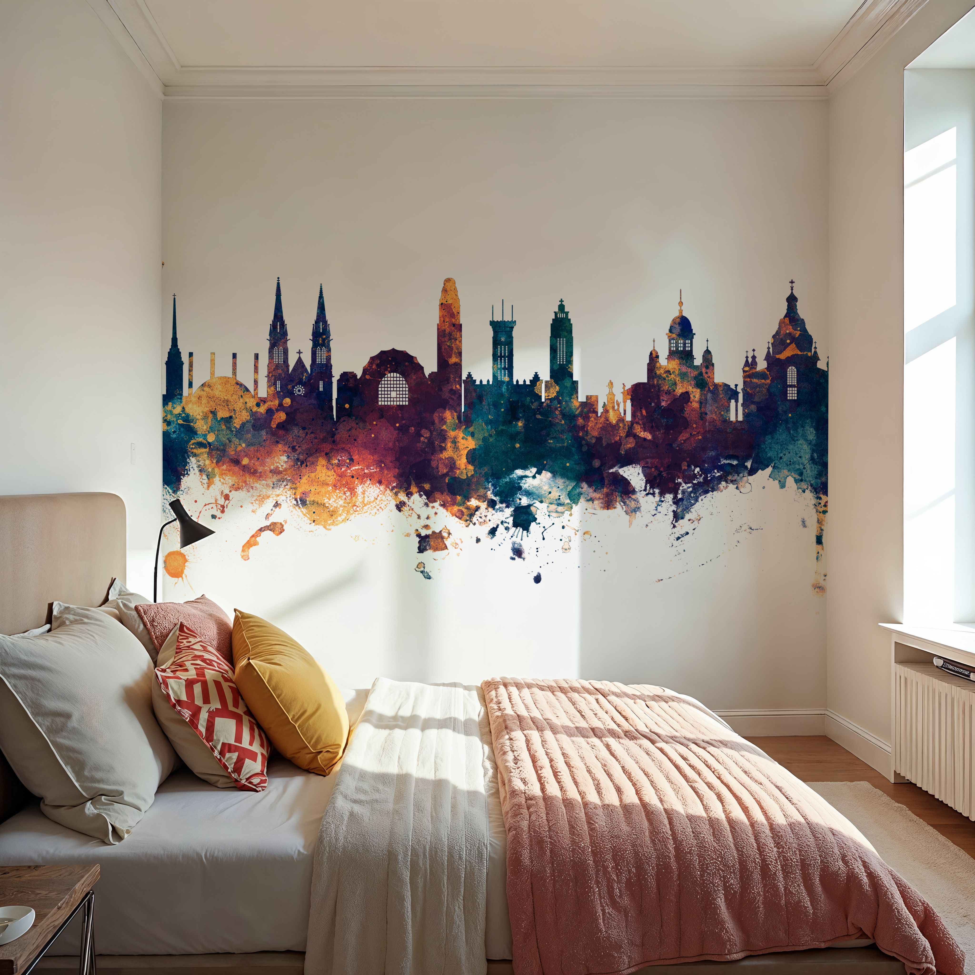 Helsinki Skyline Blue & Bronze