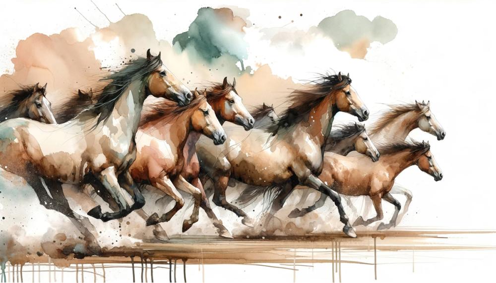 Watercolor Horses