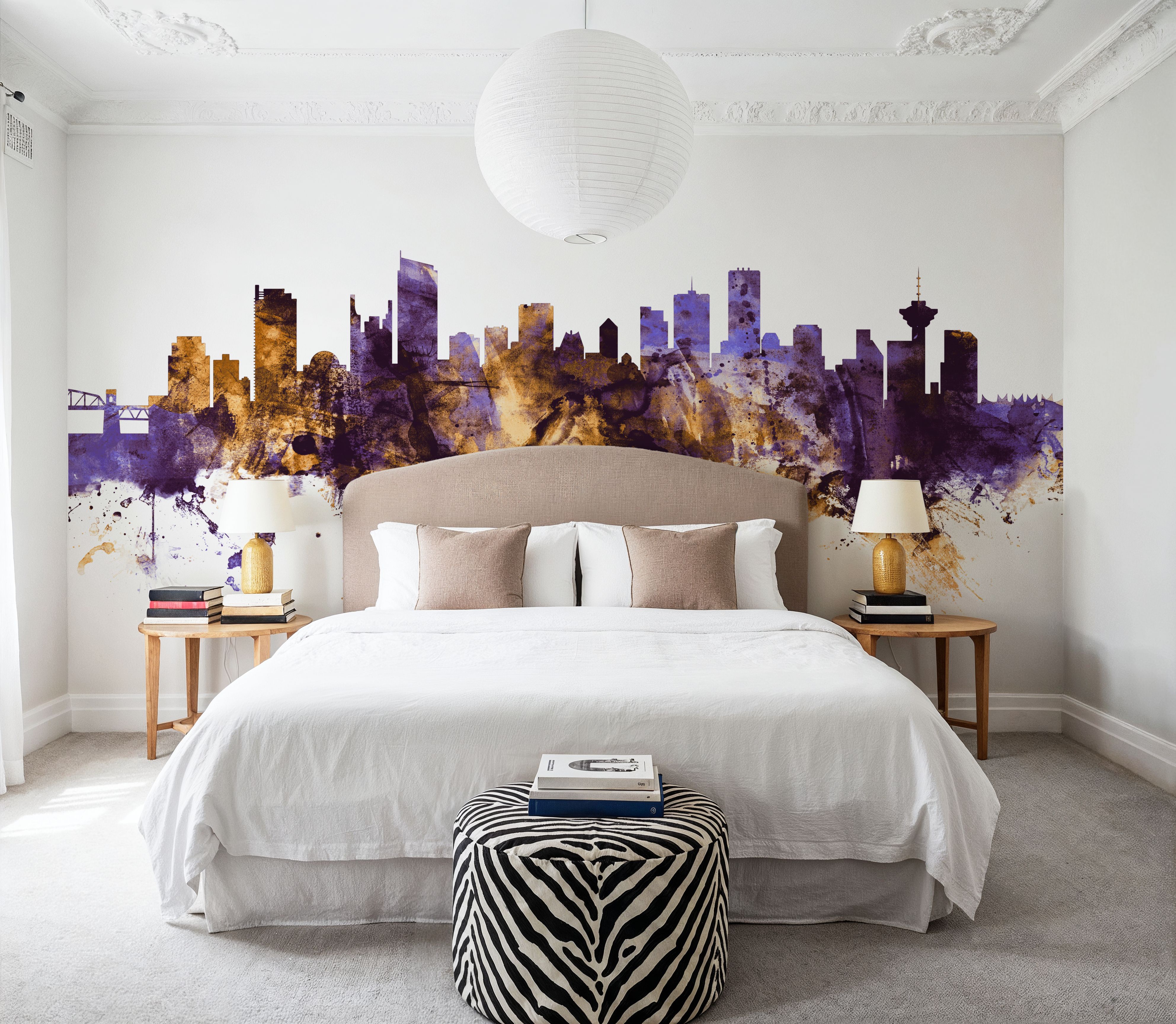 Vancouver Canada Skyline Purple & Gold