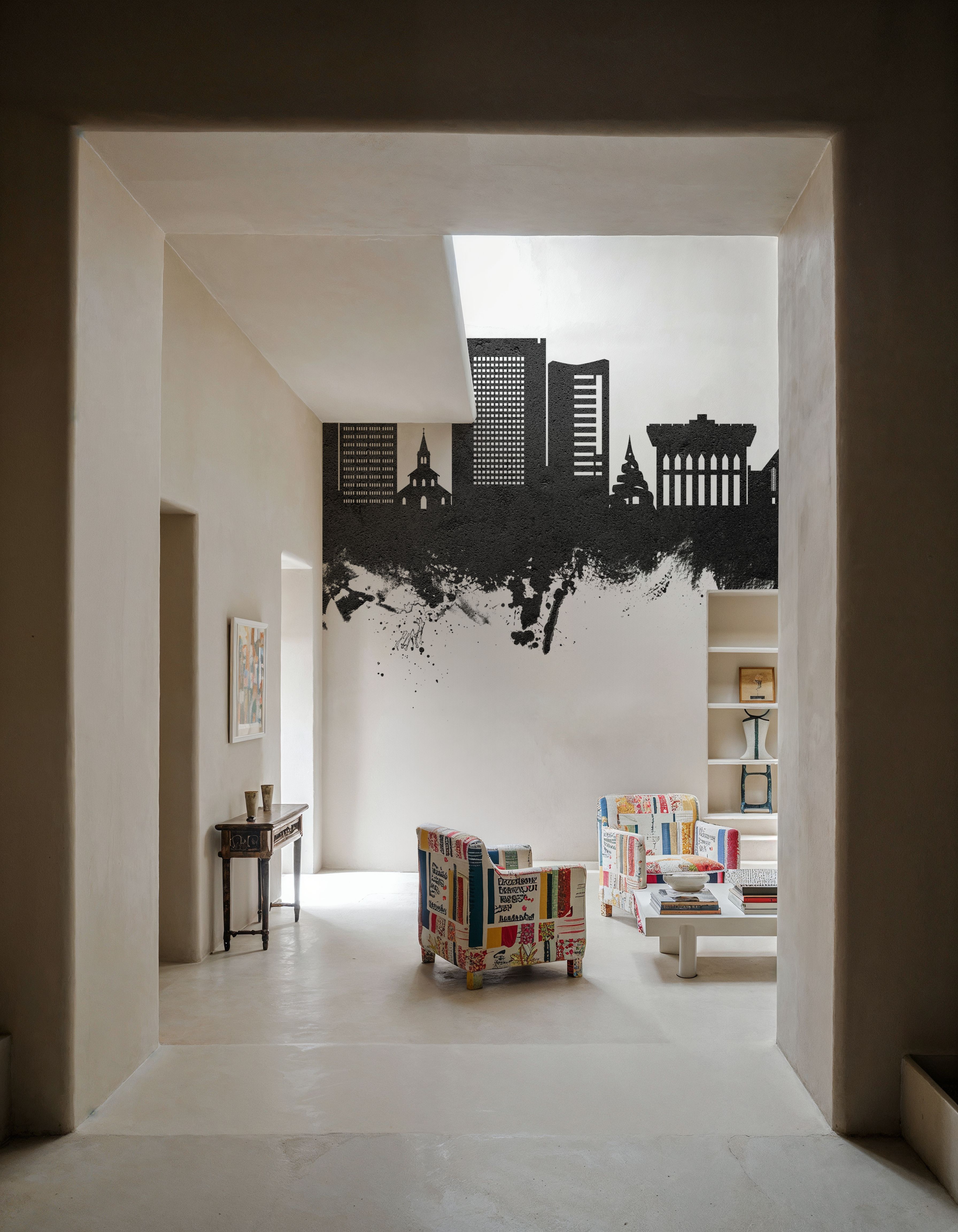 Yaoundé Cameroon Skyline Black & White