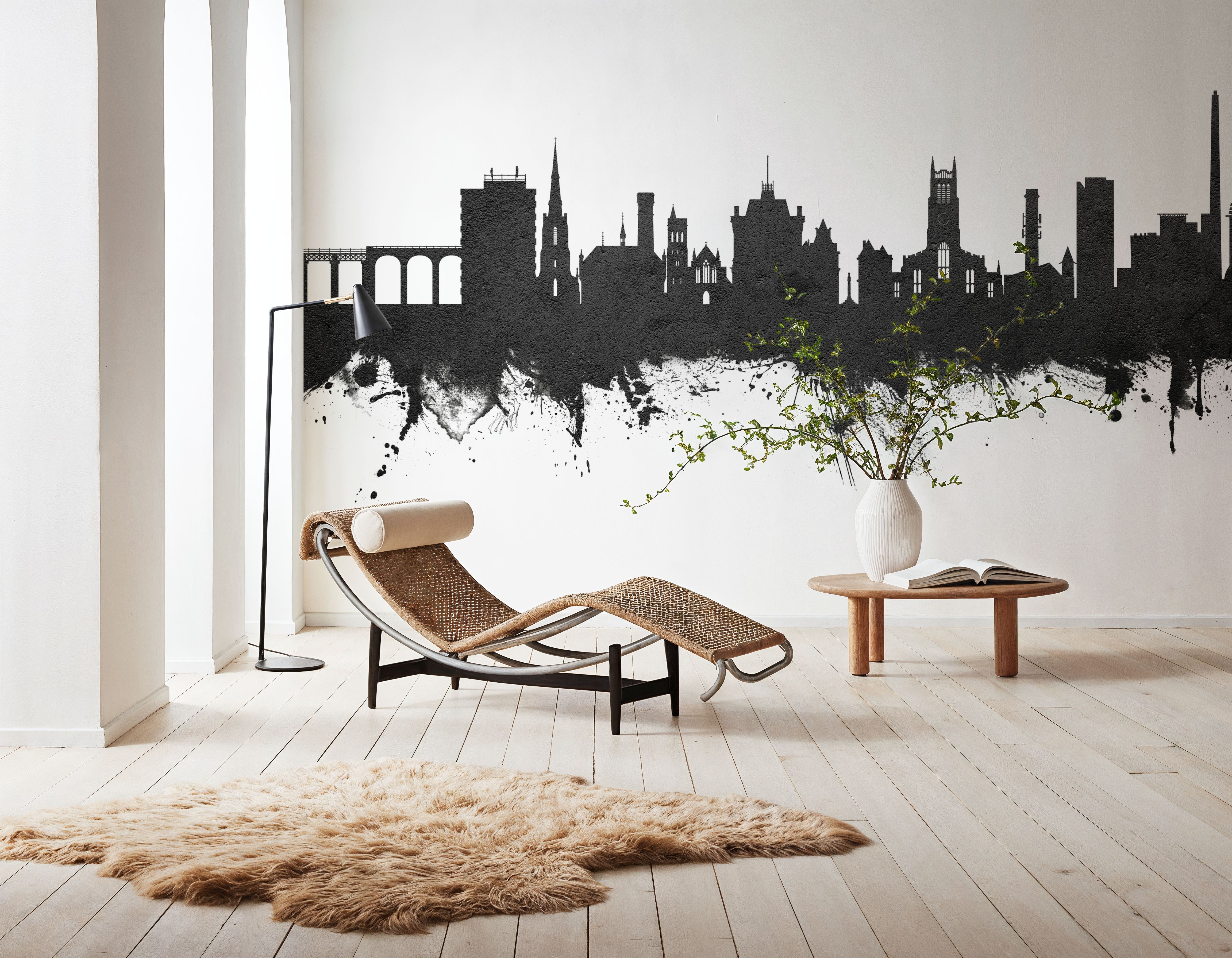 Huddersfield England Skyline Black & White