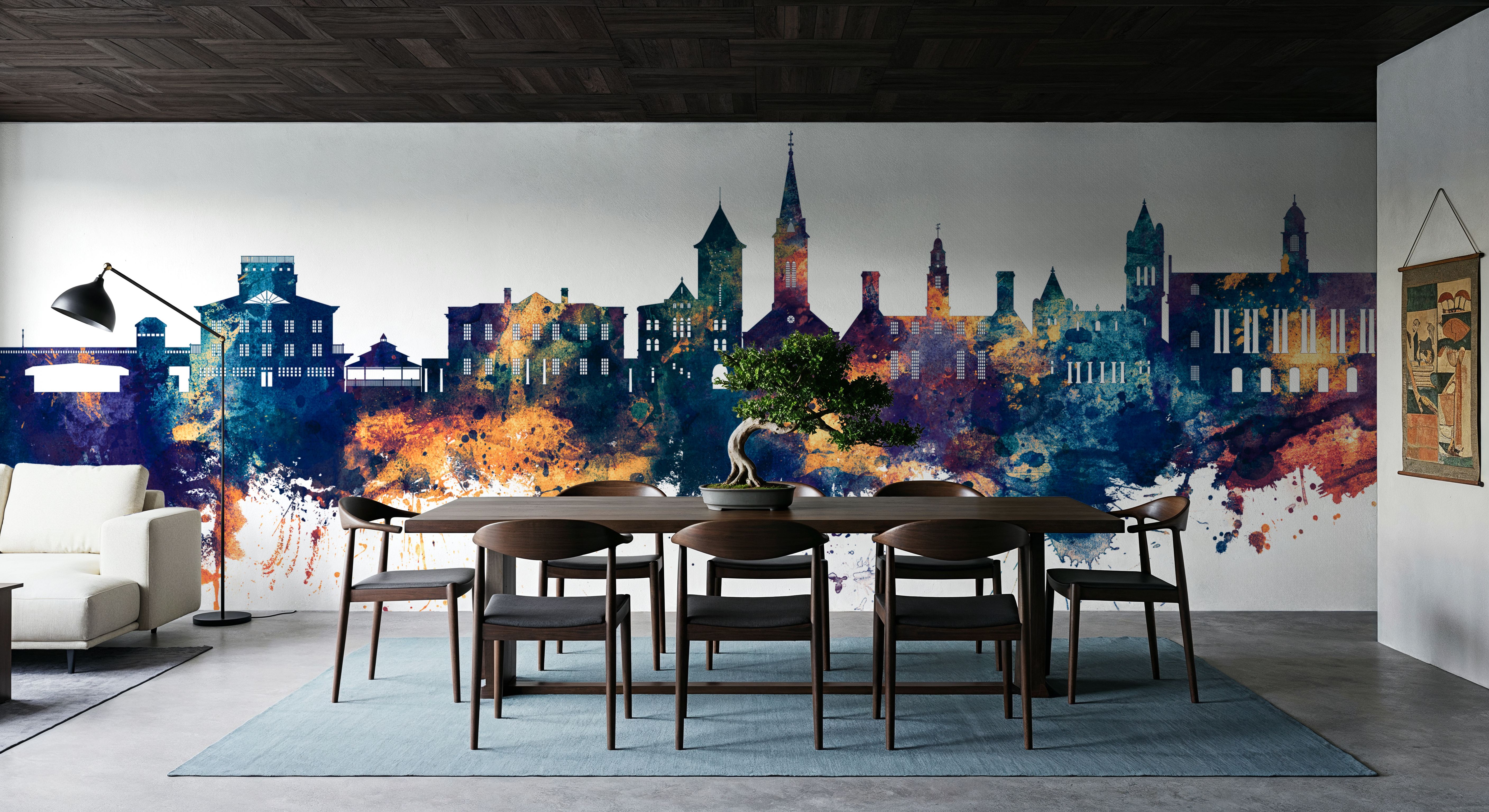 New Bern North Carolina Skyline Blue & Gold