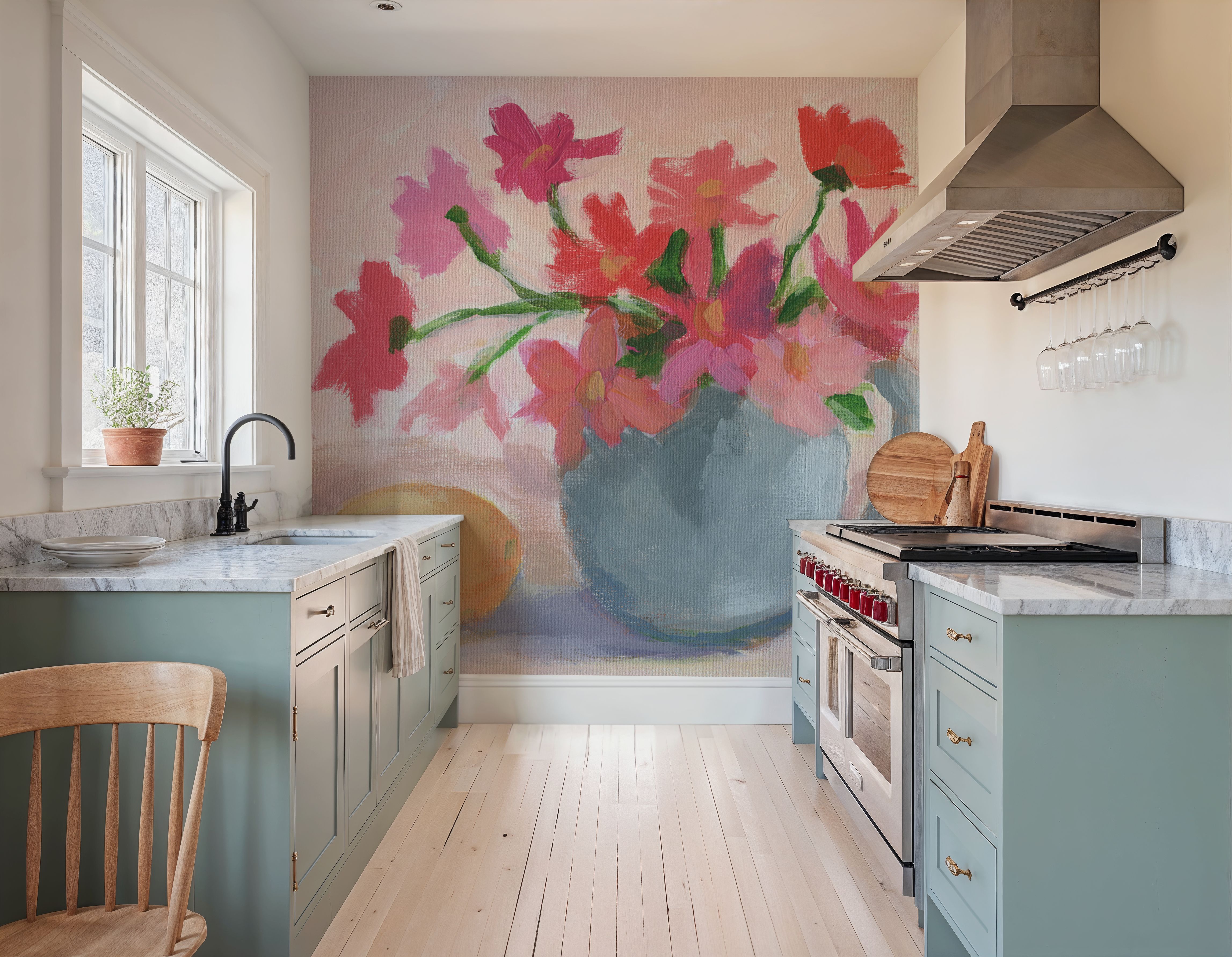 Pink Flowers with Lemon