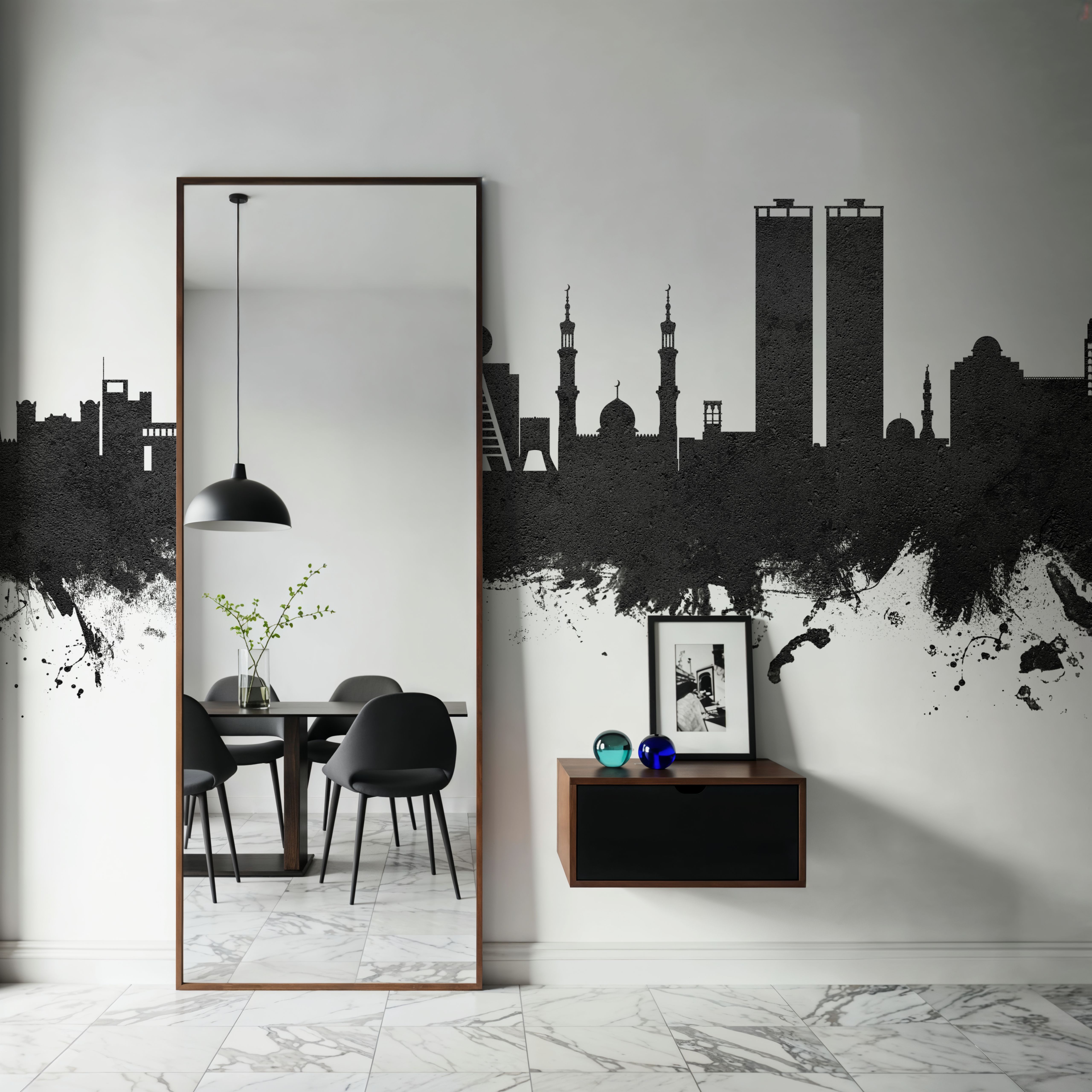 Ras Al Khaimah Skyline Black & White