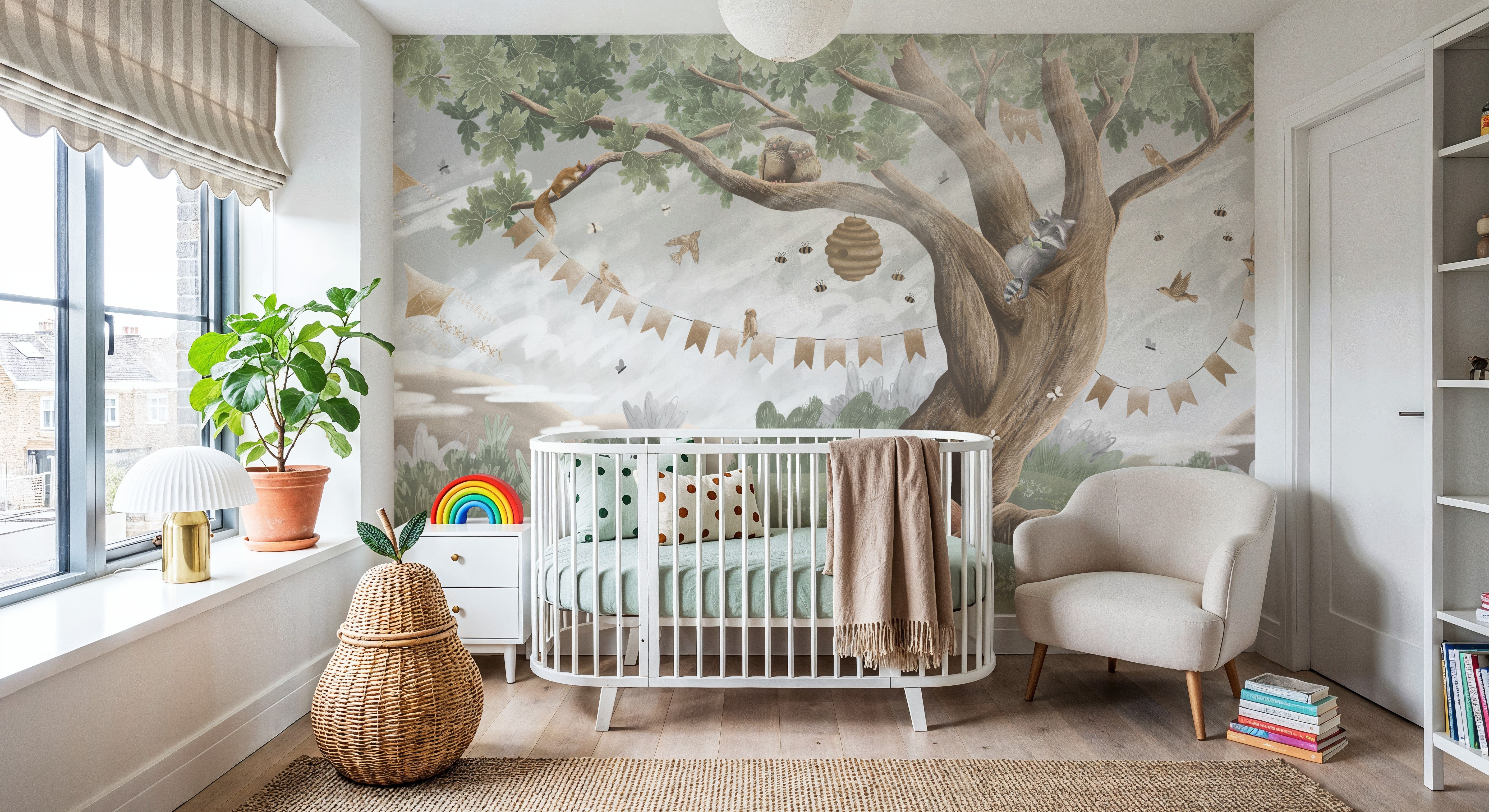 Oak Hill Slumber, Soft Green, Papel pintado
