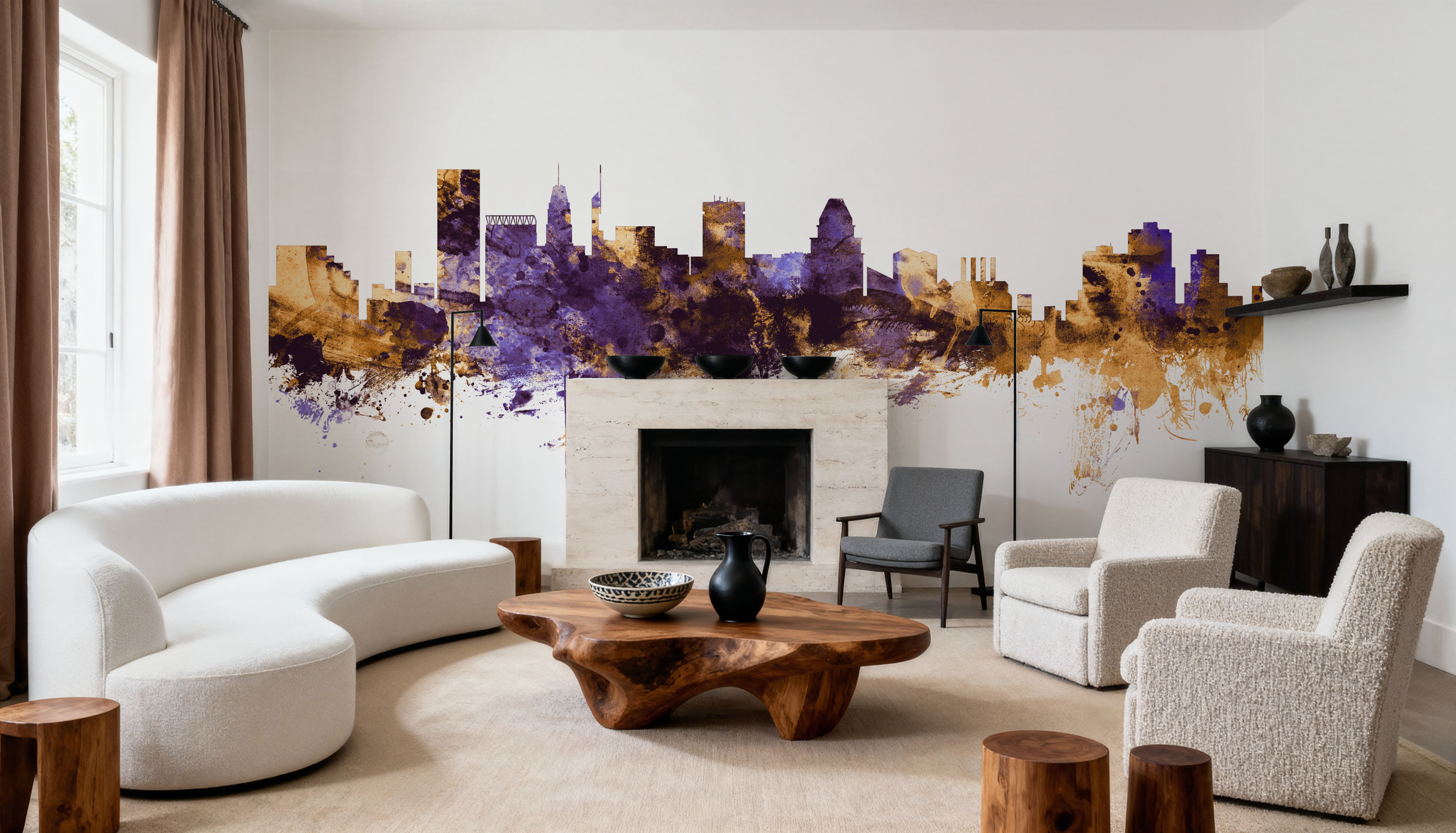 Baltimore Skyline Purple & Gold