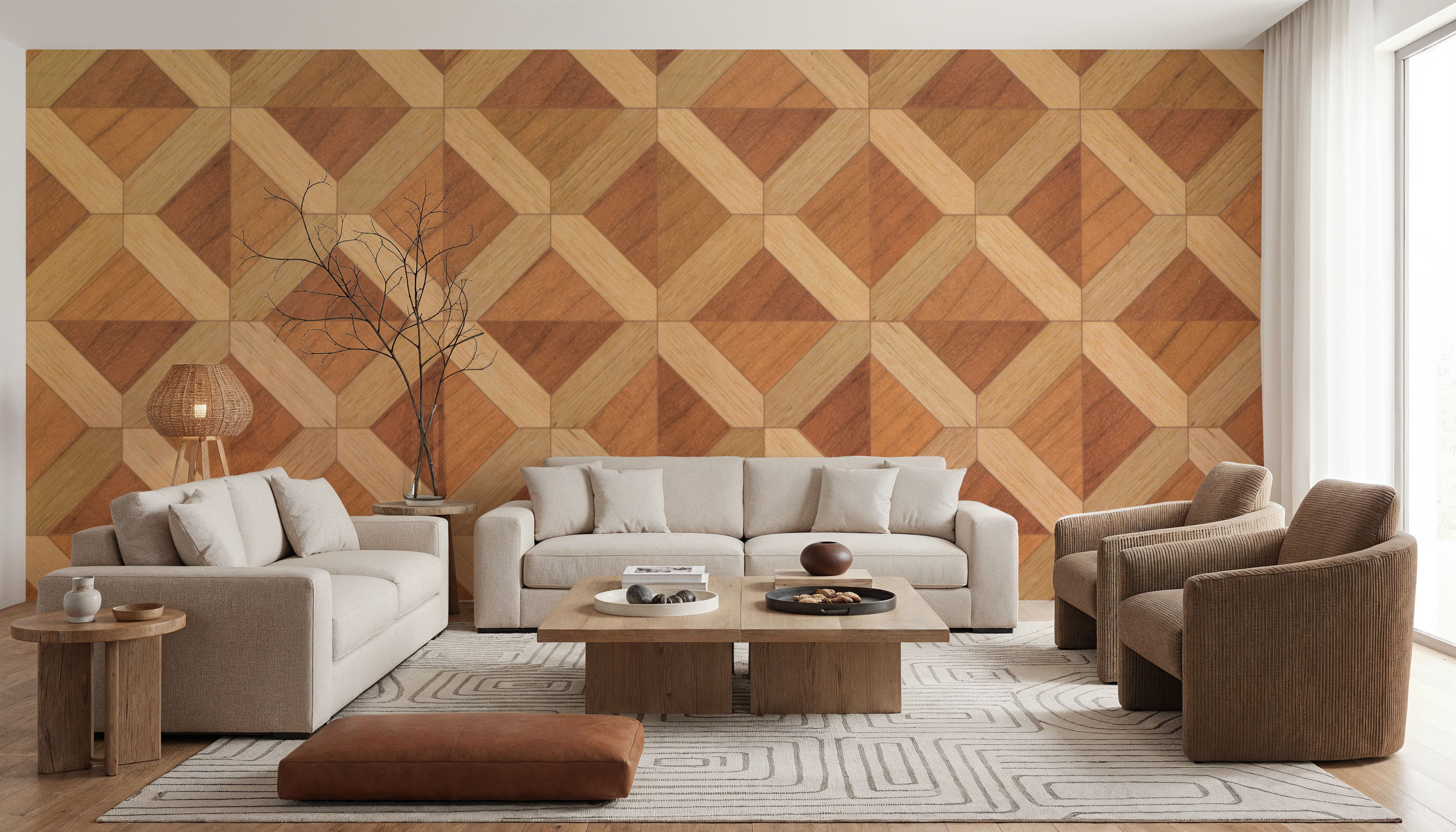 Timber Mosaic, Wallpaper