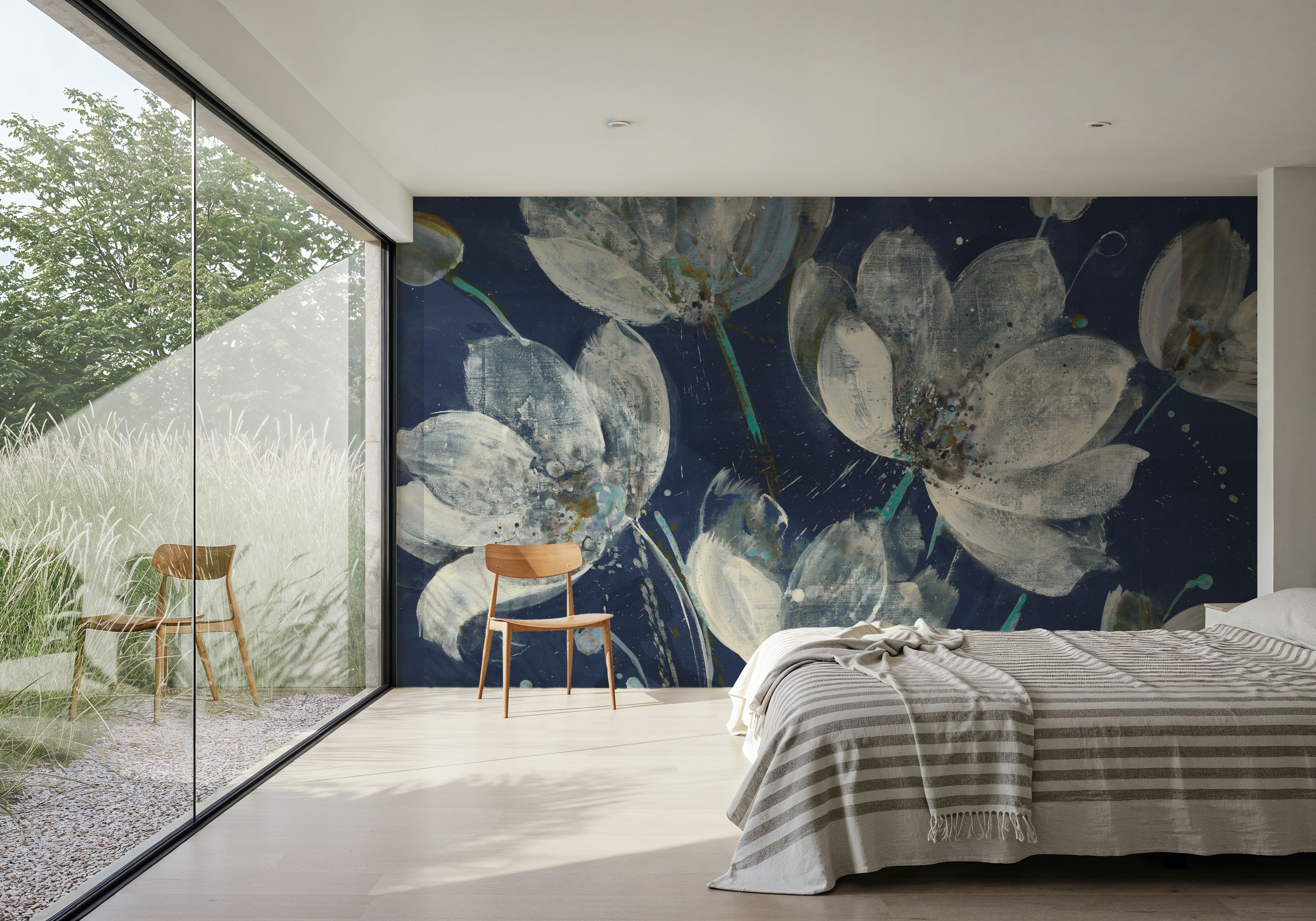 Midnight Garden with Light Blue