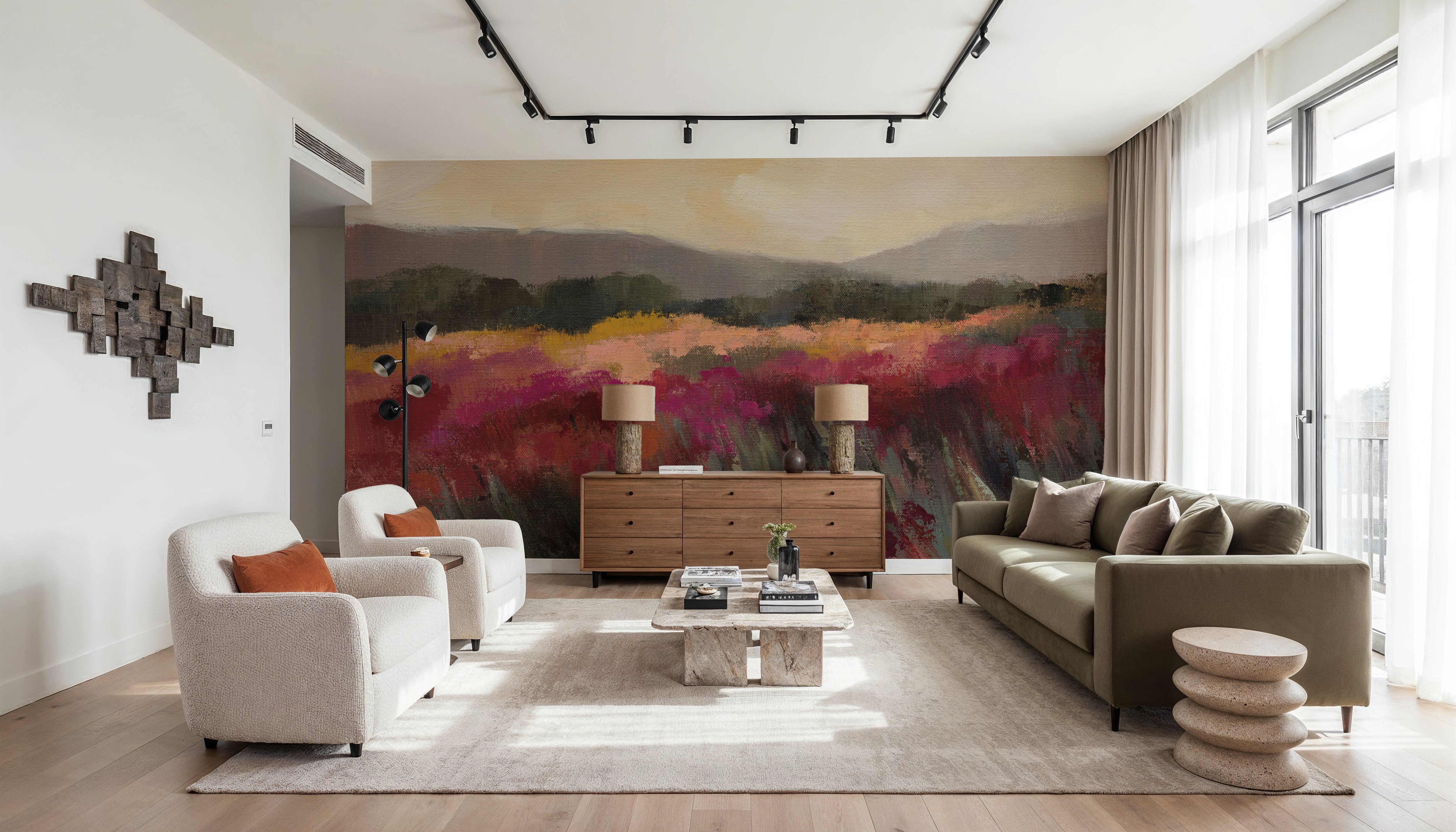 Coral and Magenta Meadow