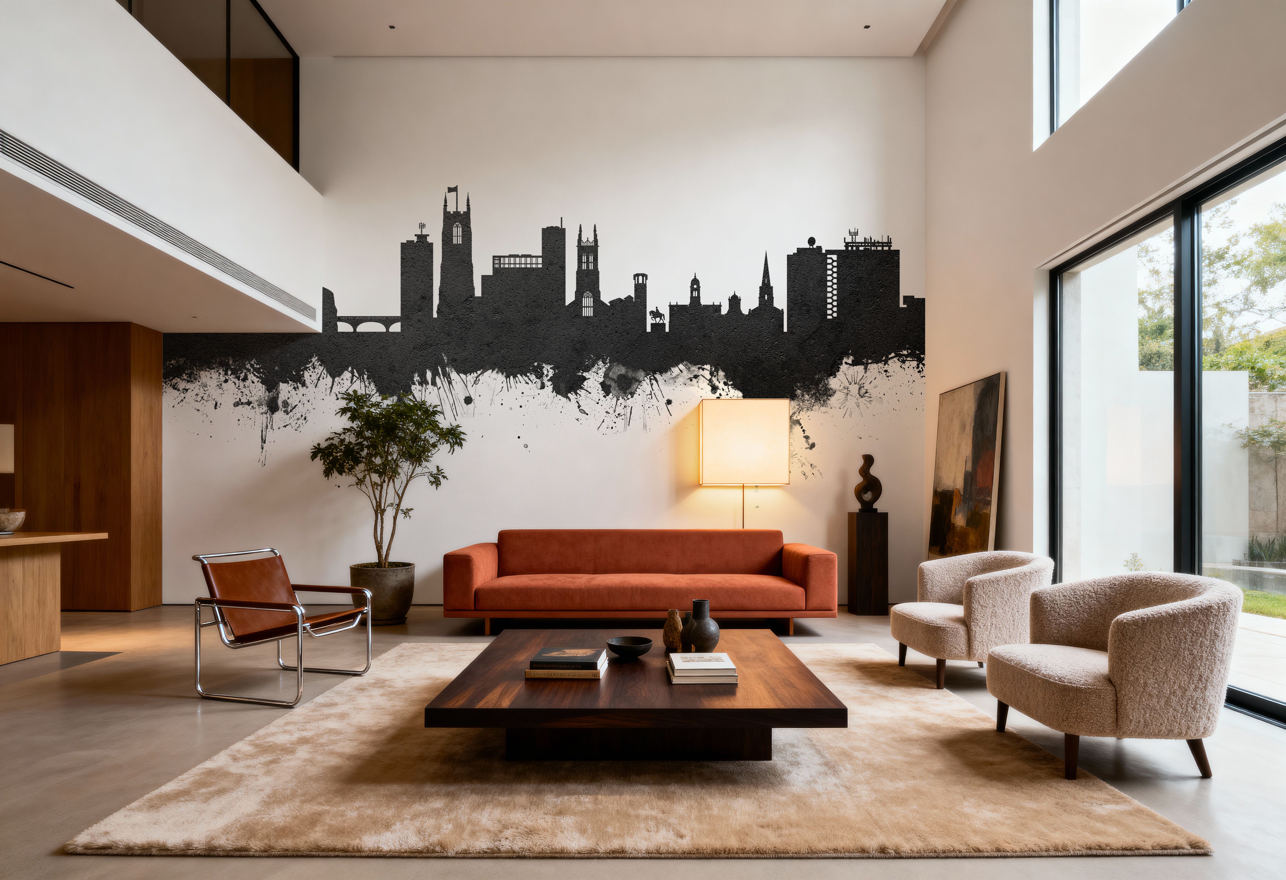 Derby England Skyline Black & White 