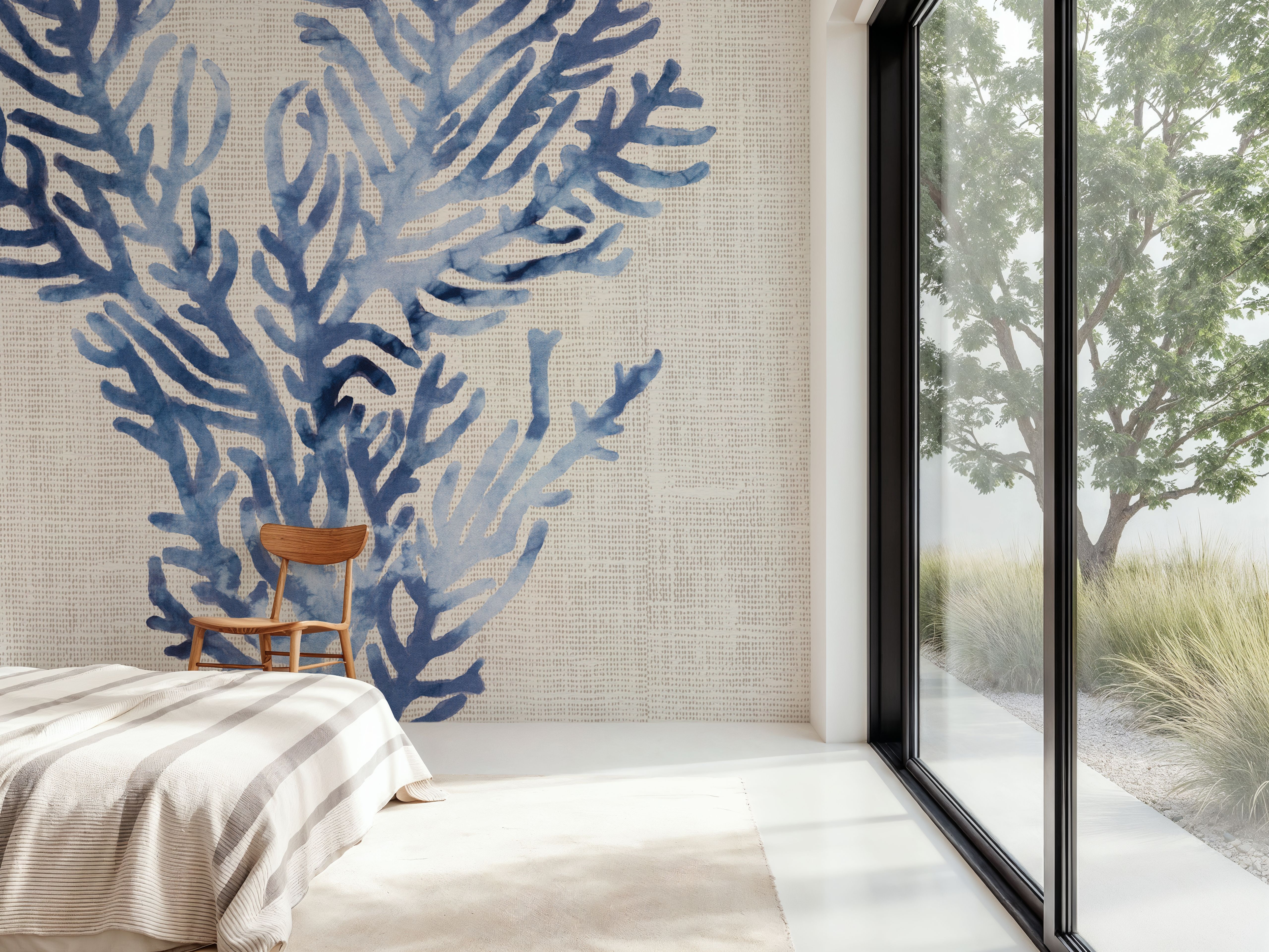 Shibori Coral I on Linen