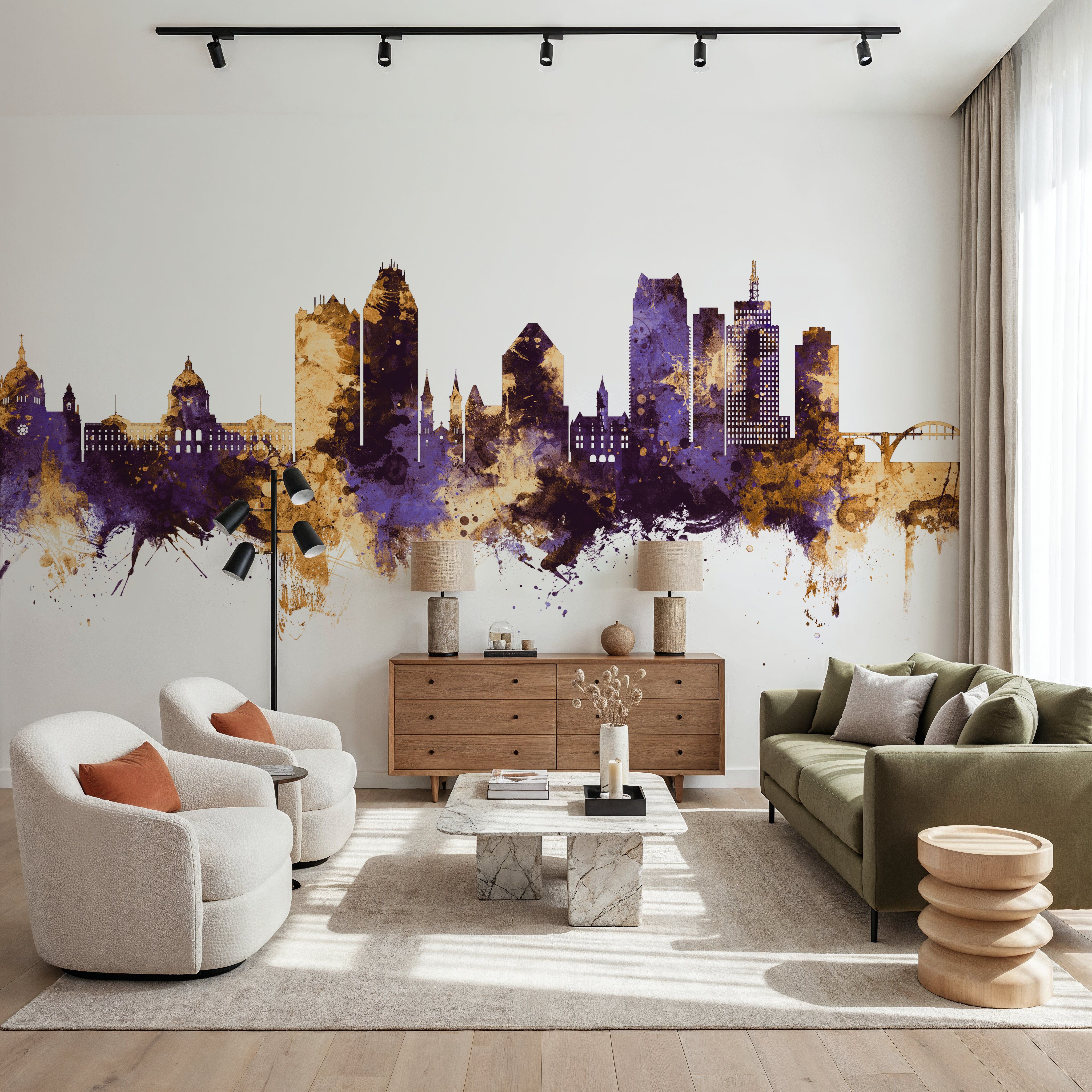 Saint Paul Minnesota Skyline Purple & Gold