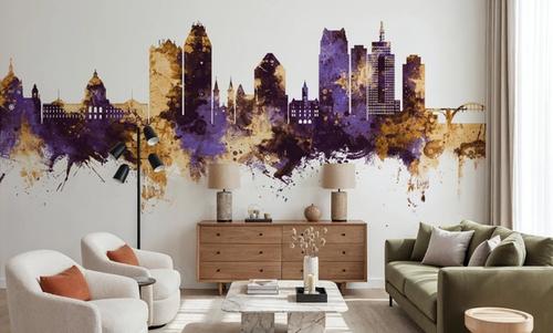 Saint Paul Minnesota Skyline Purple & Gold