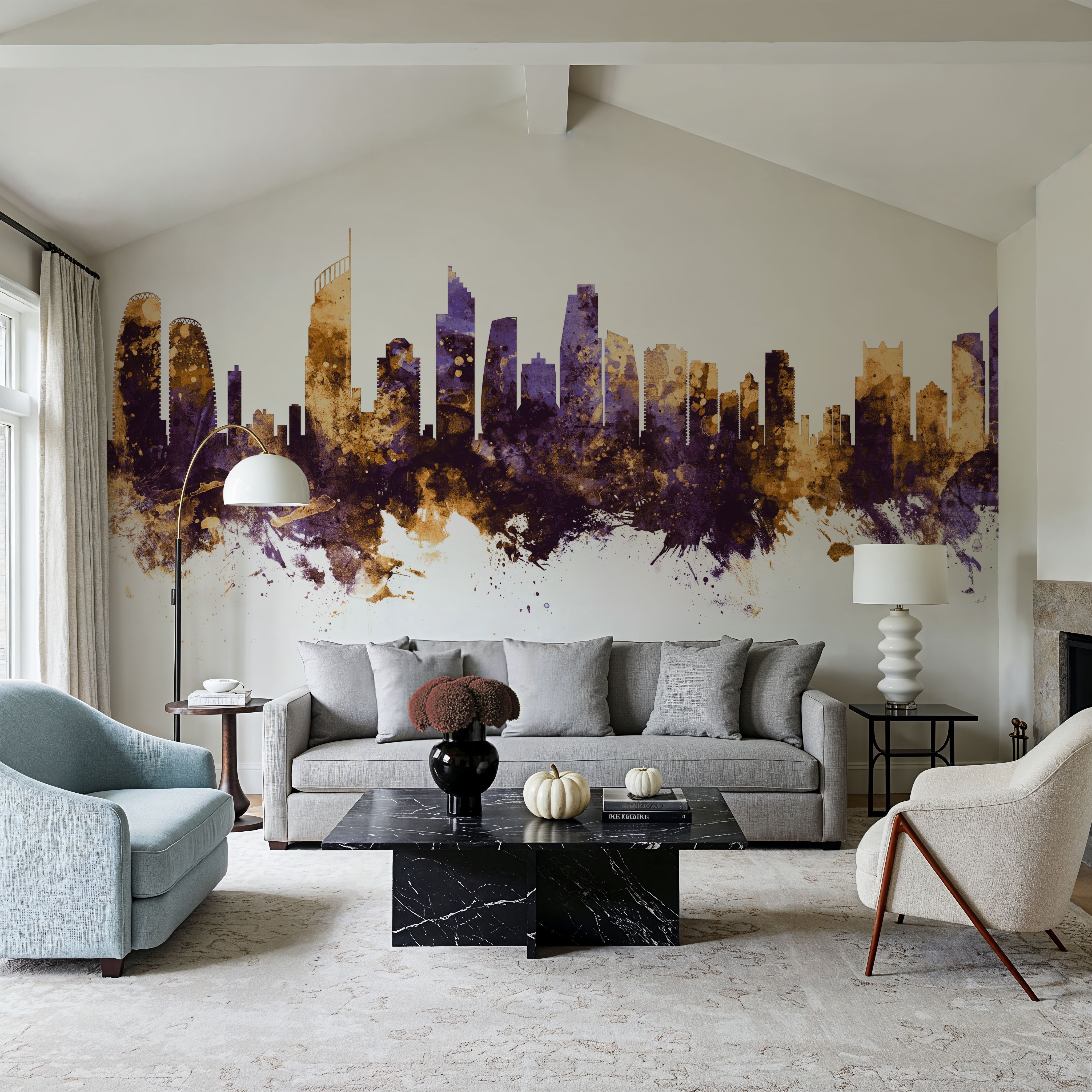 Gold Coast Australia Skyline Purple & Gold