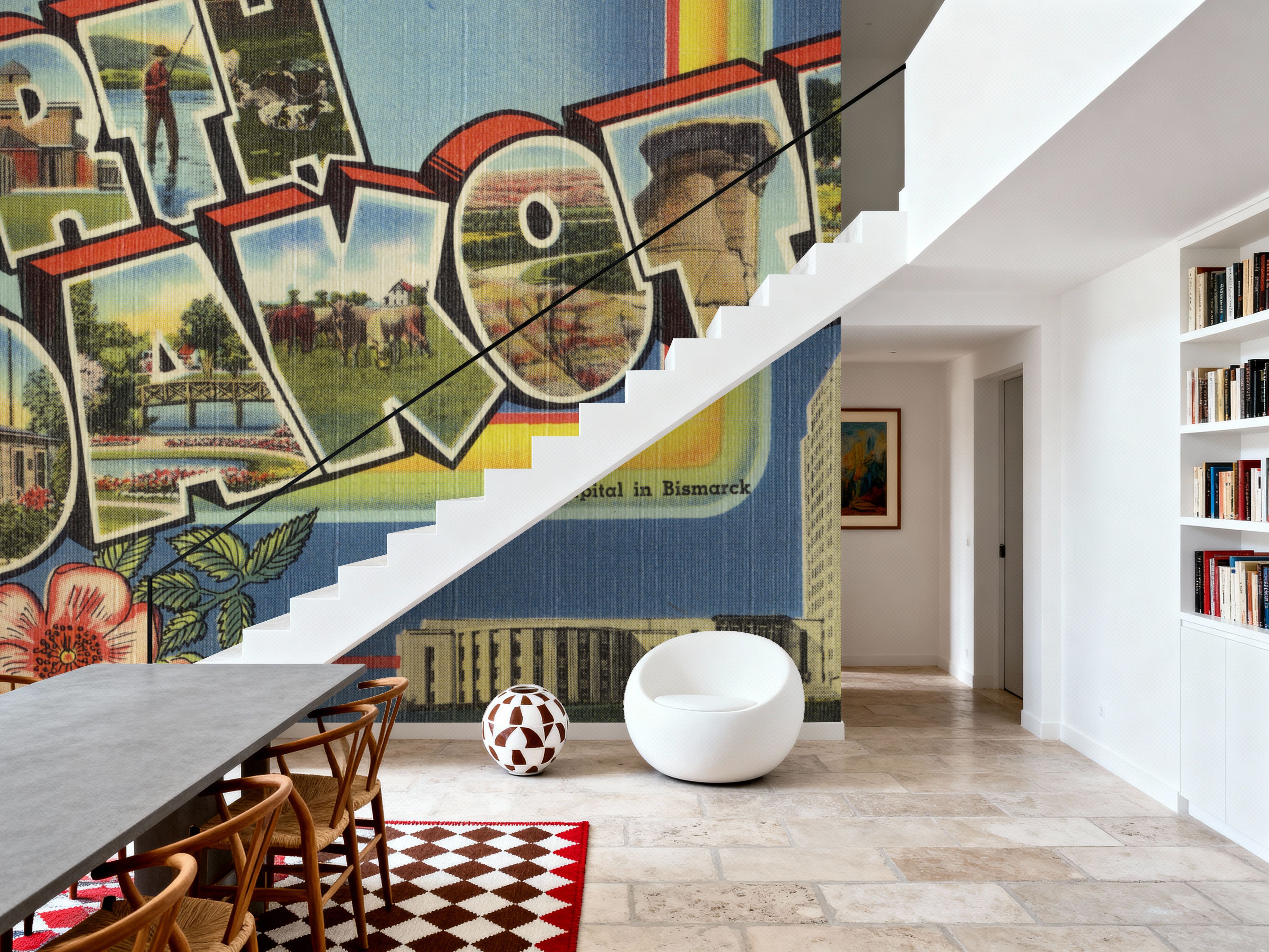 Greetings from North Dakota - Screenprint Postcard