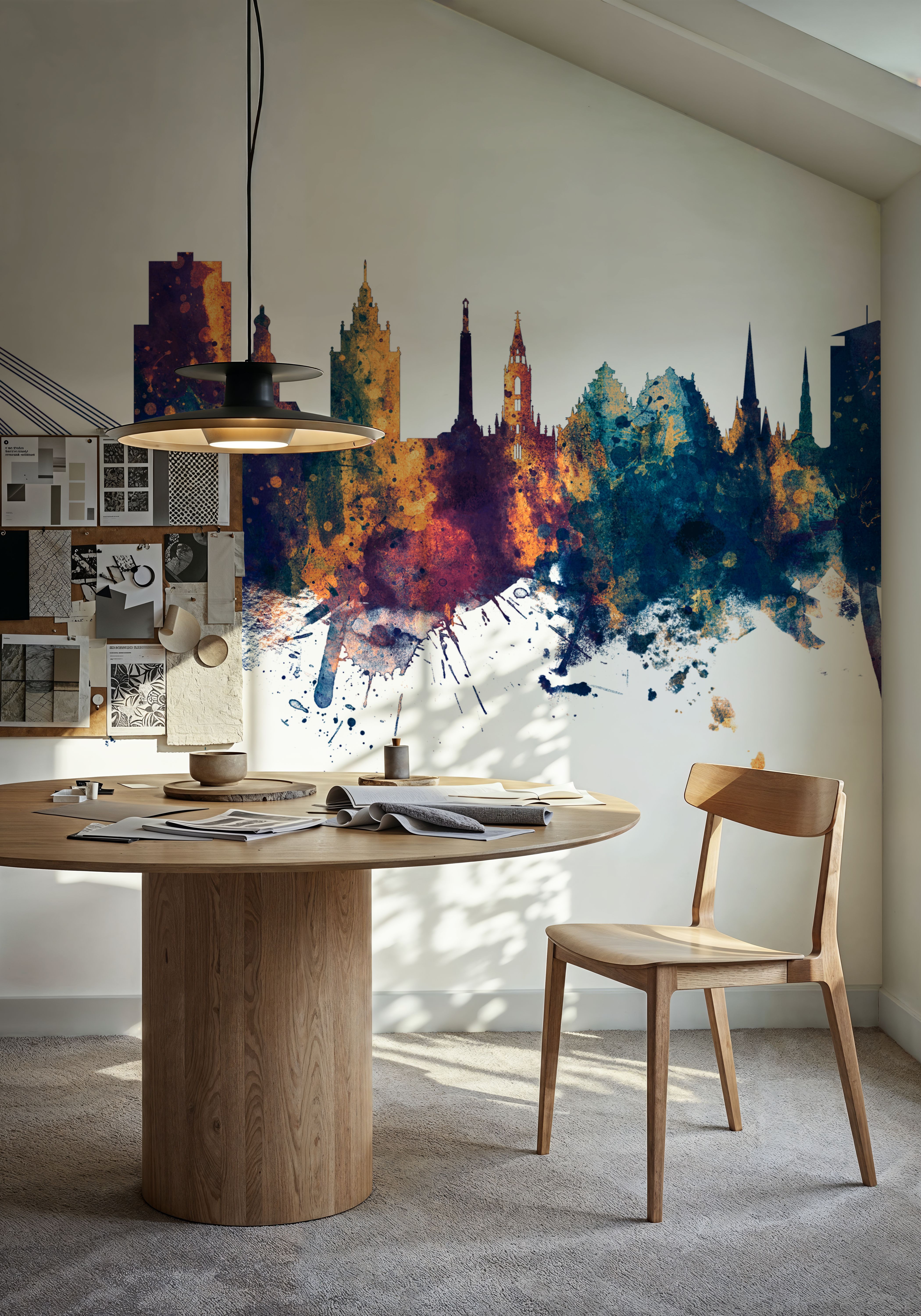 Riga Latvia Skyline Blue & Bronze