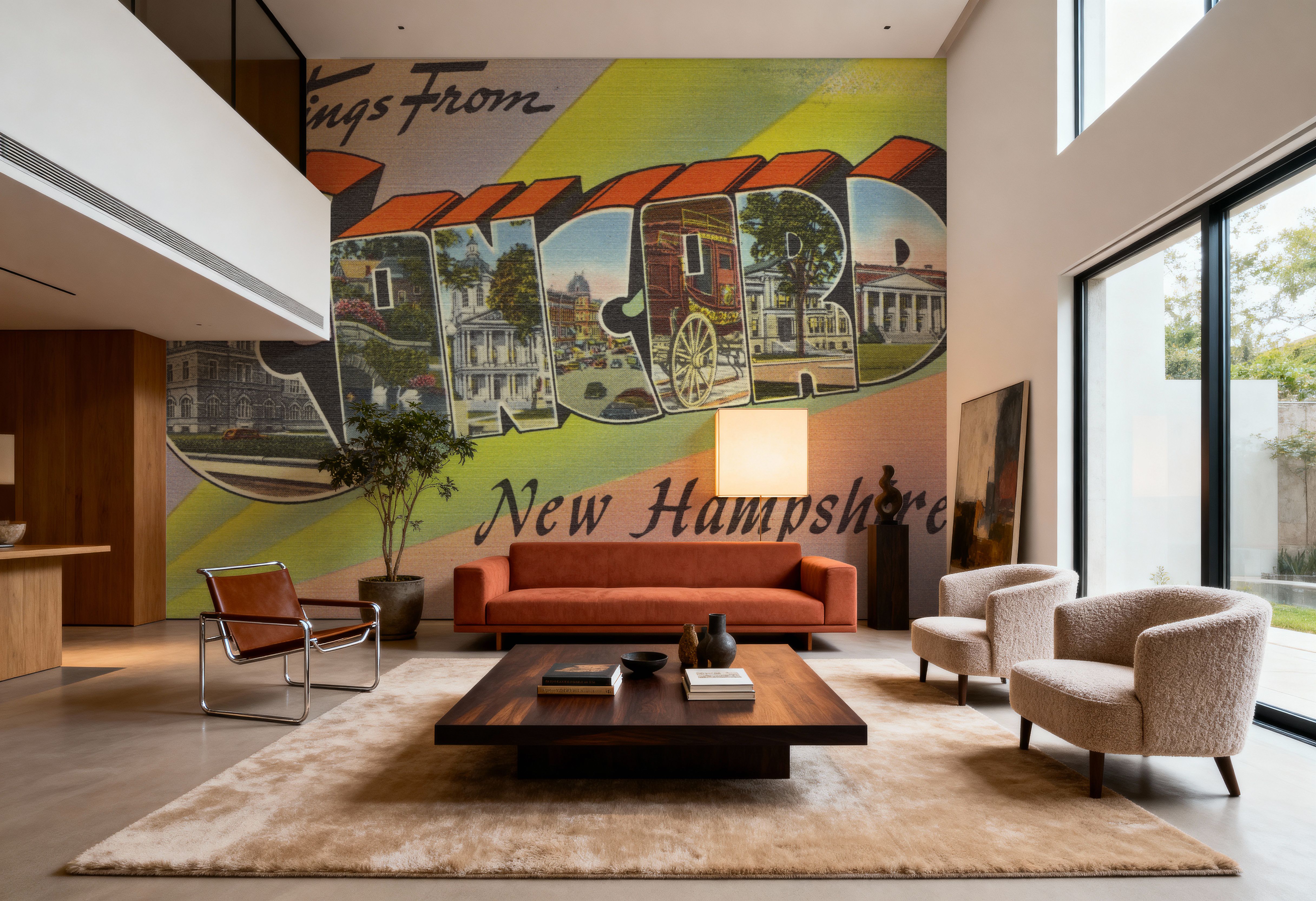 Greetings from Concord - Screenprint Postcard, Wallpaper