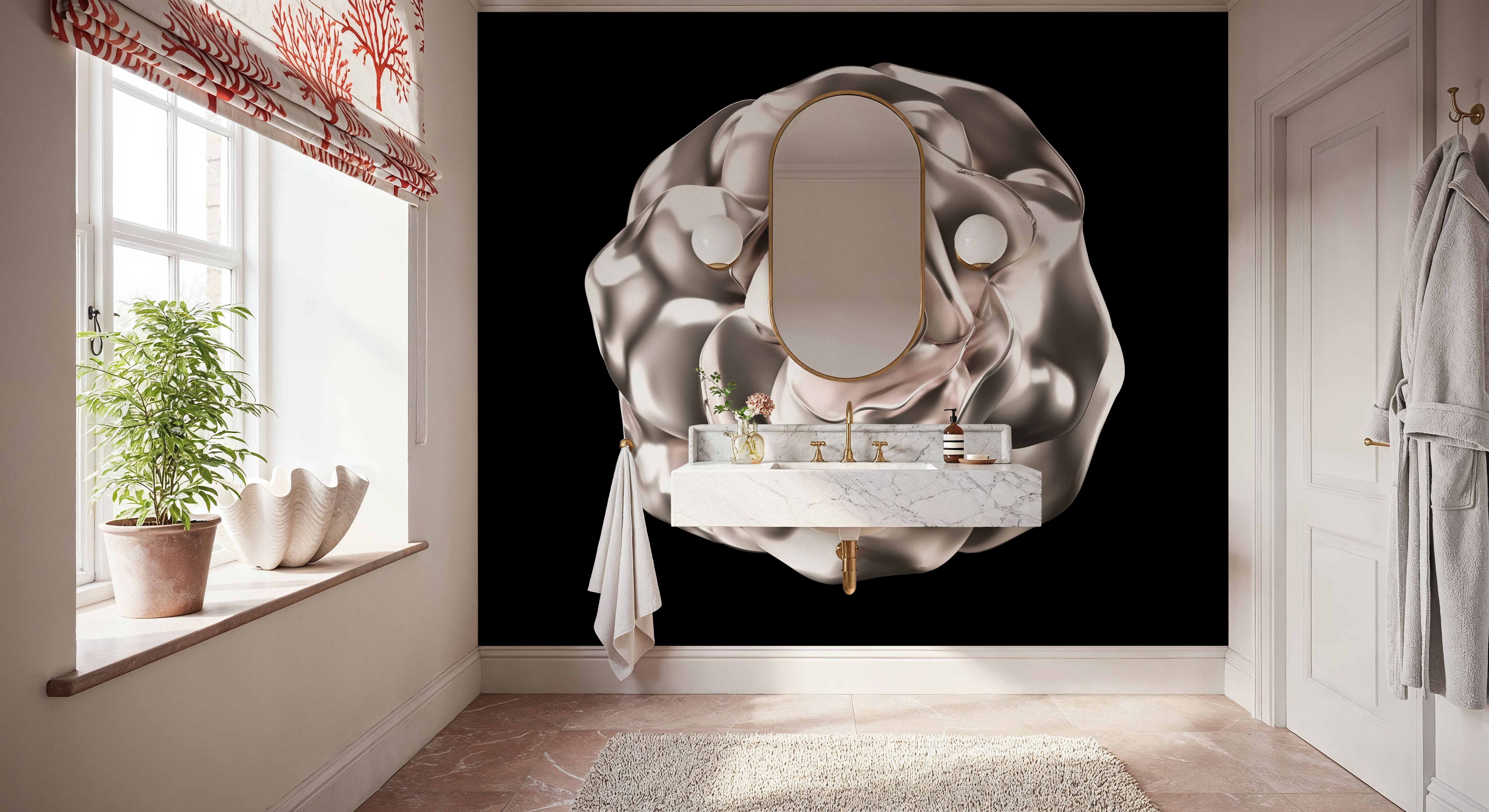 Metallic Rose in 3d Effect