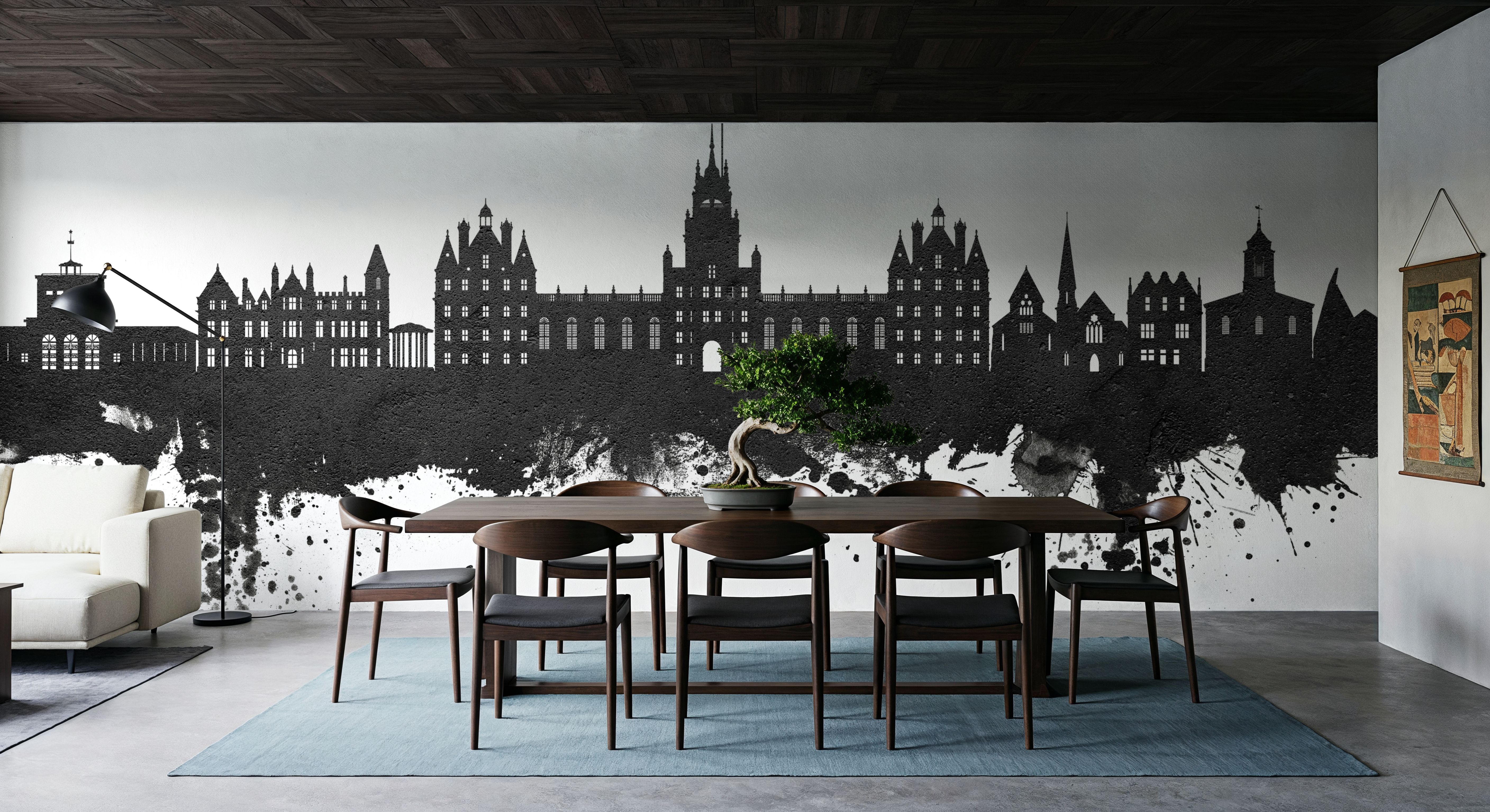 Egham England Skyline Black & White