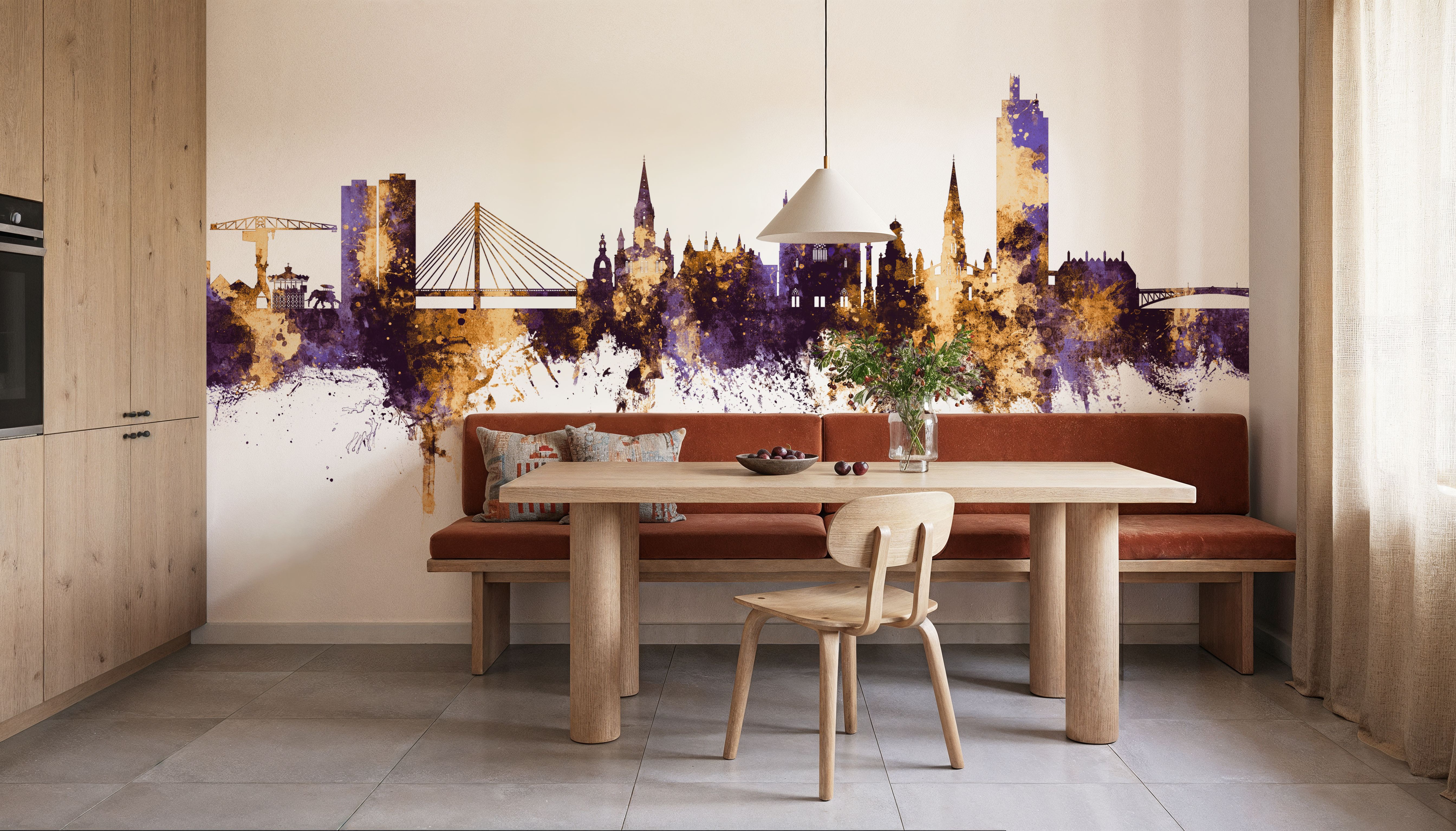 Nantes France Skyline Purple & Gold