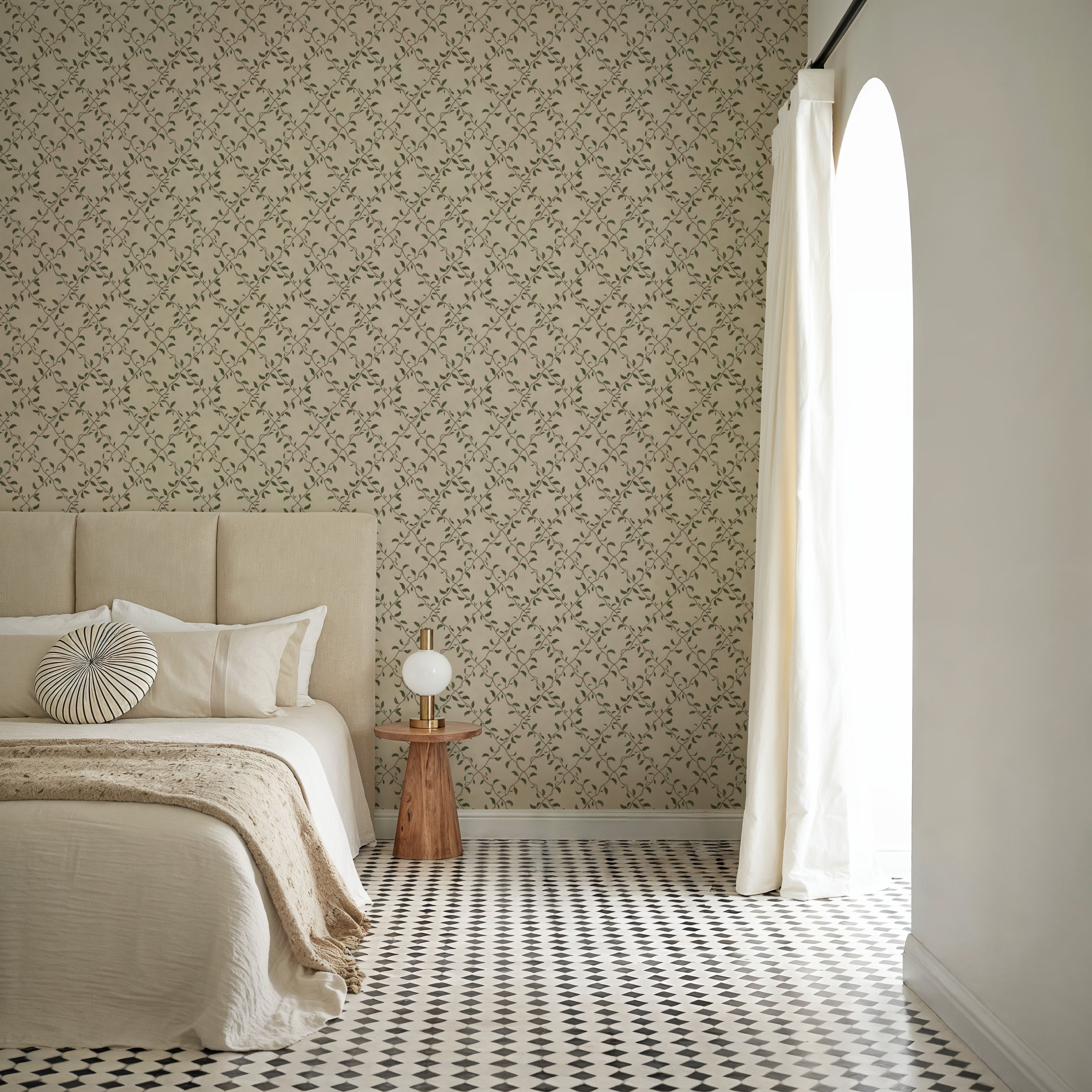 Emerald Trellis Petite, Light Beige