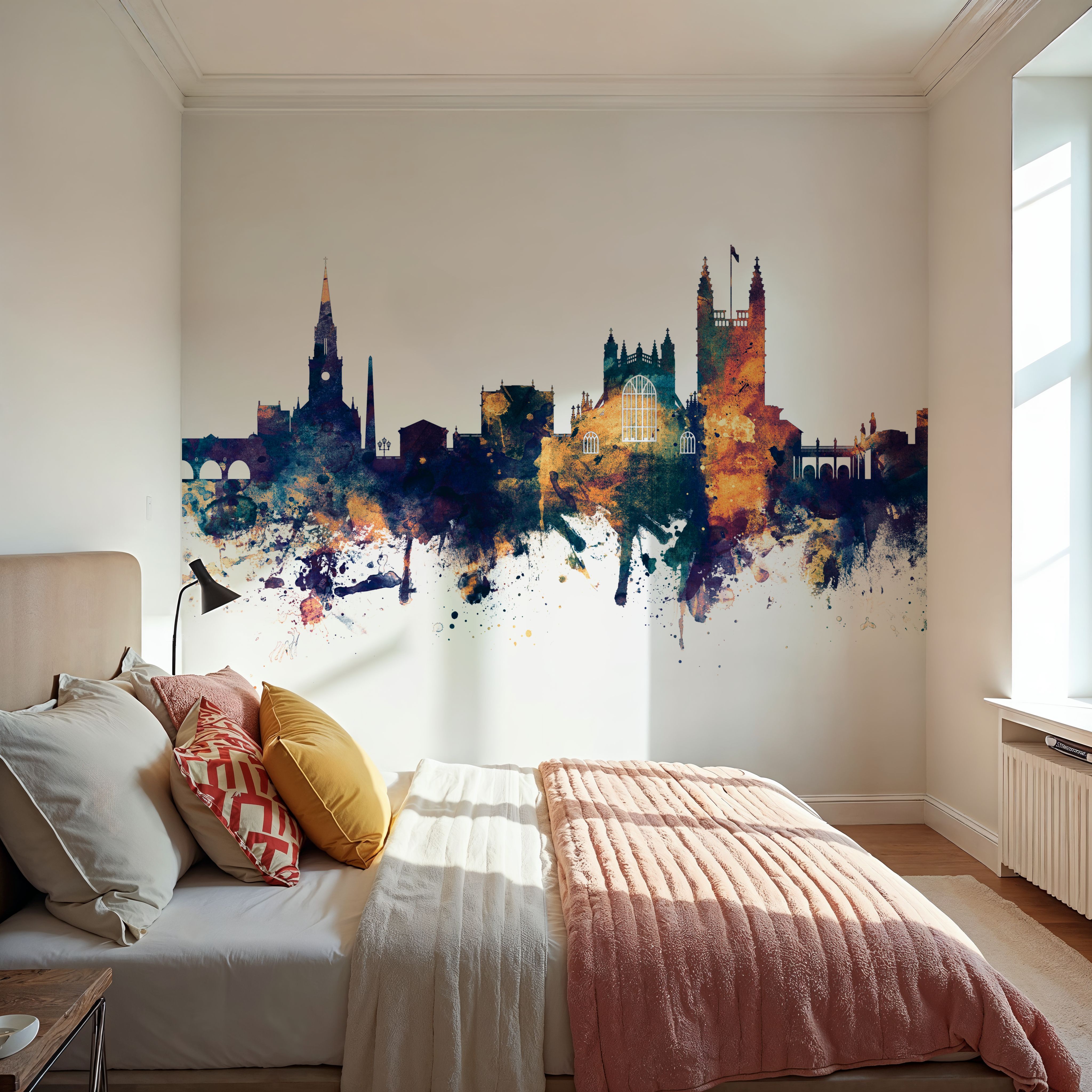 Bath England Skyline Blue & Bronze