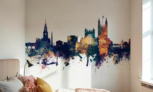 Bath England Skyline Blue & Bronze