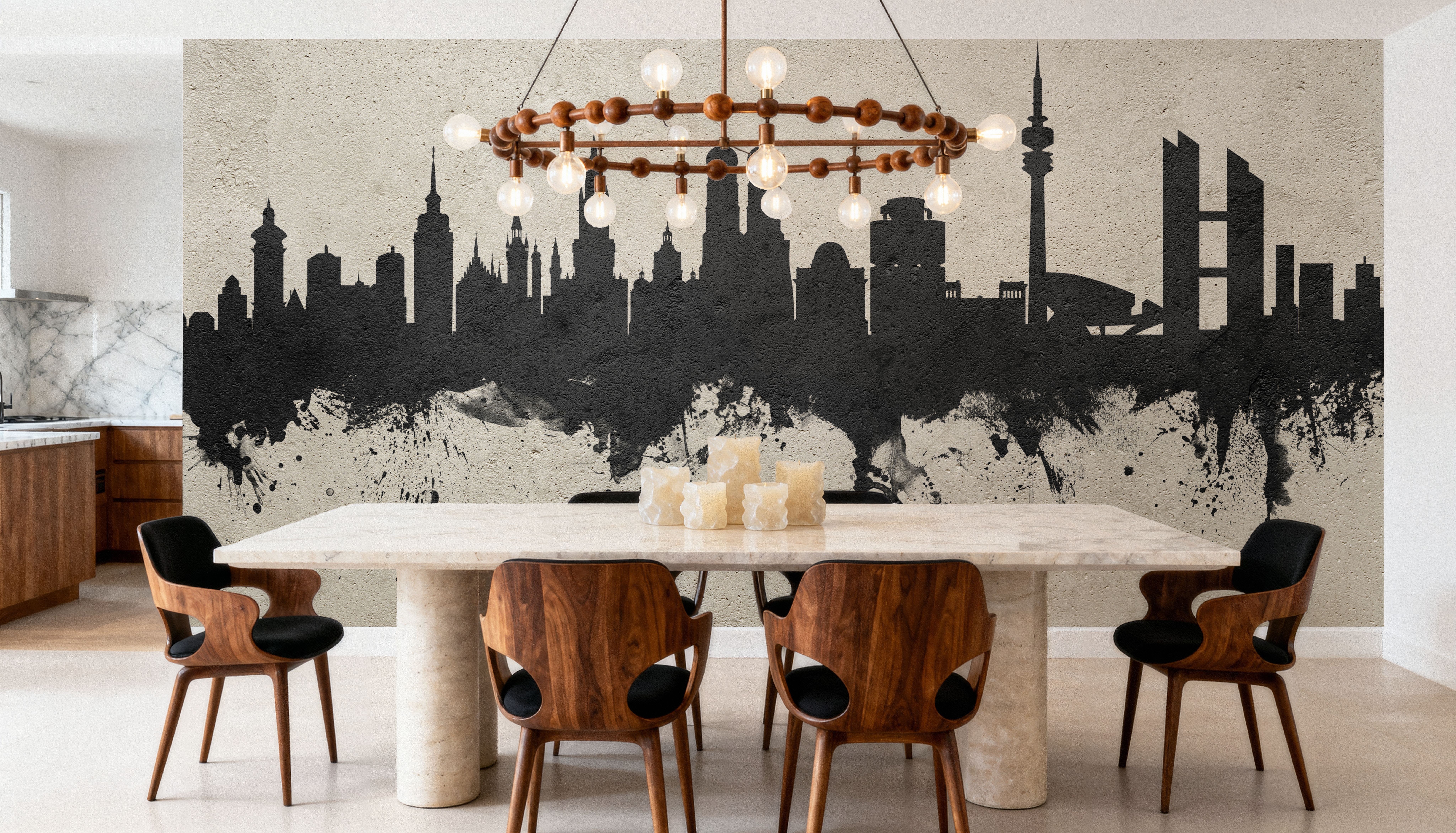 Munich Skyline Concrete, Tapeten