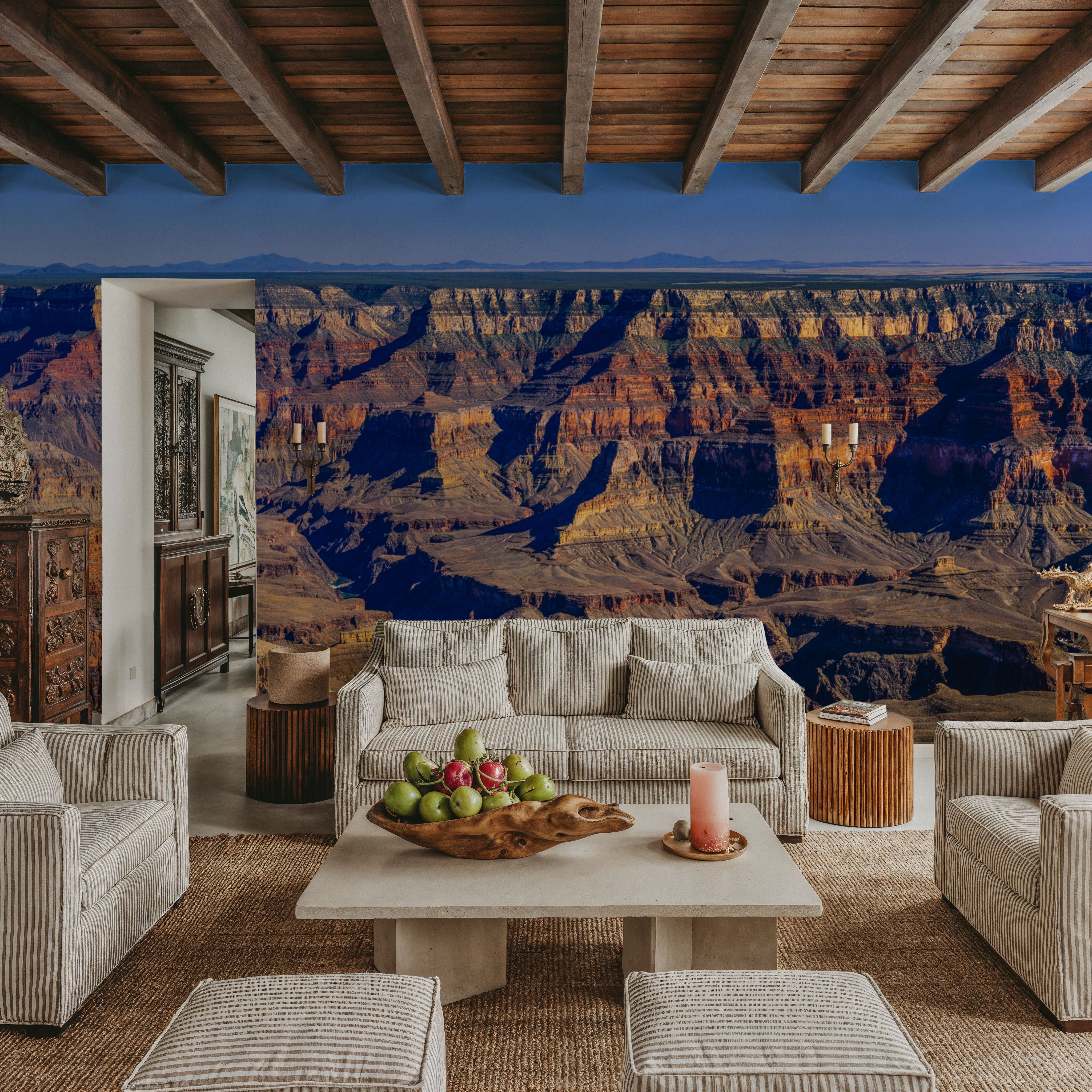 Papier Peint Panoramique - Grand Canyon Line - Désert Horizon - Marron - Salle à manger - Wallism Belgique - Encollage au mur ou Autocollant