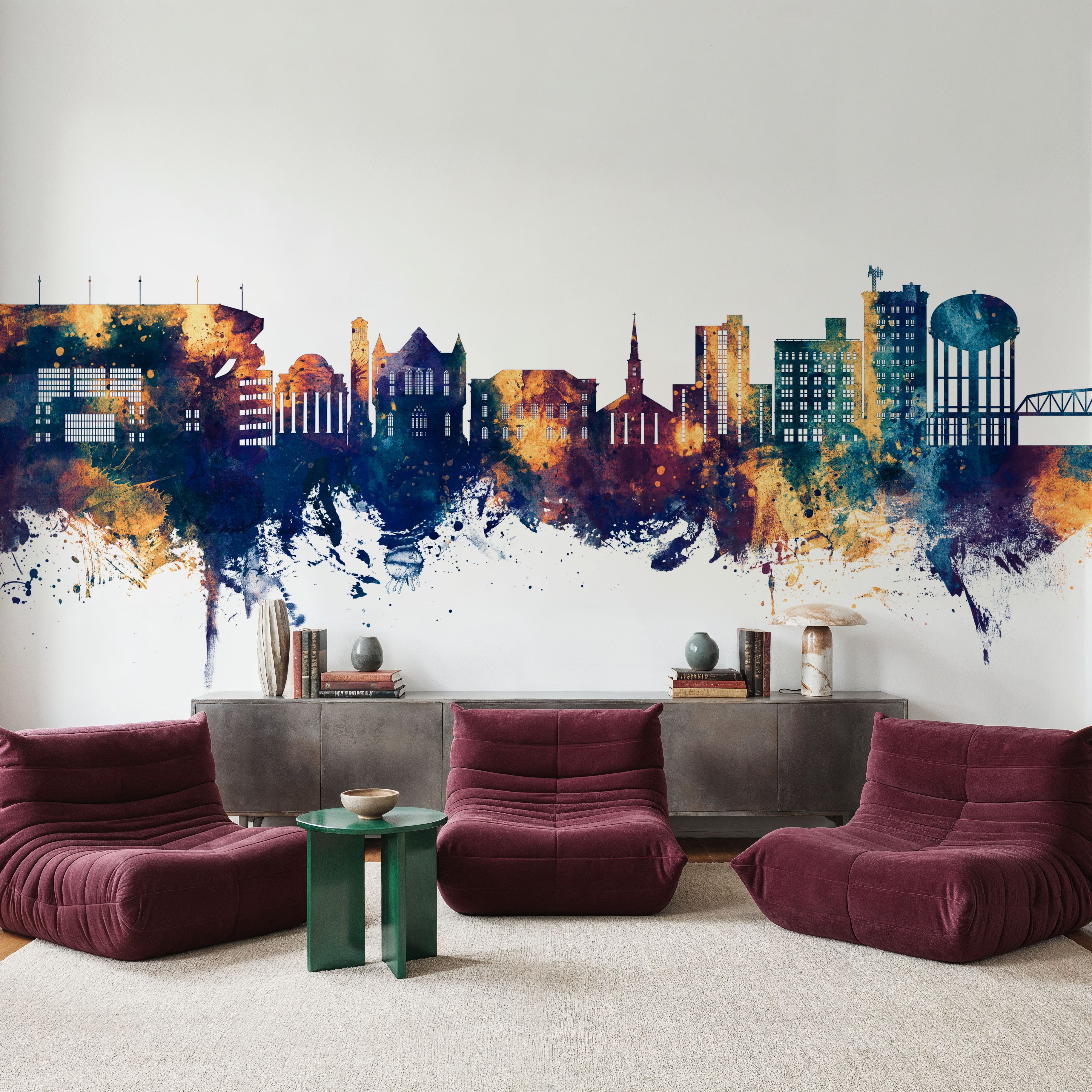 Tuscaloosa Alabama Skyline Blue & Bronze