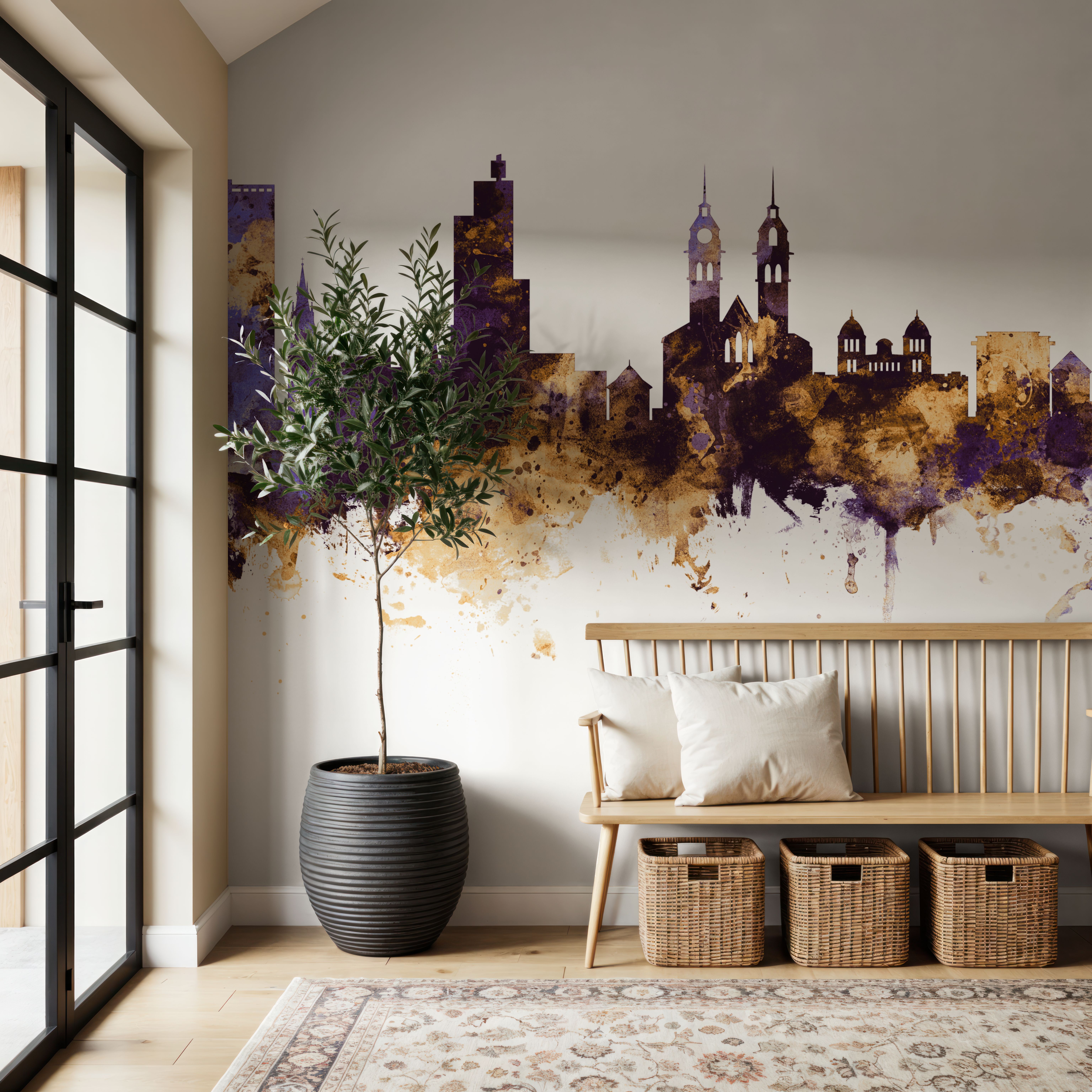 Wintherthur Switzerland Skyline Purple & Gold