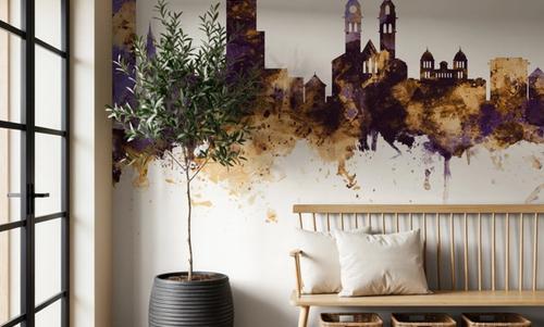 Wintherthur Switzerland Skyline Purple & Gold